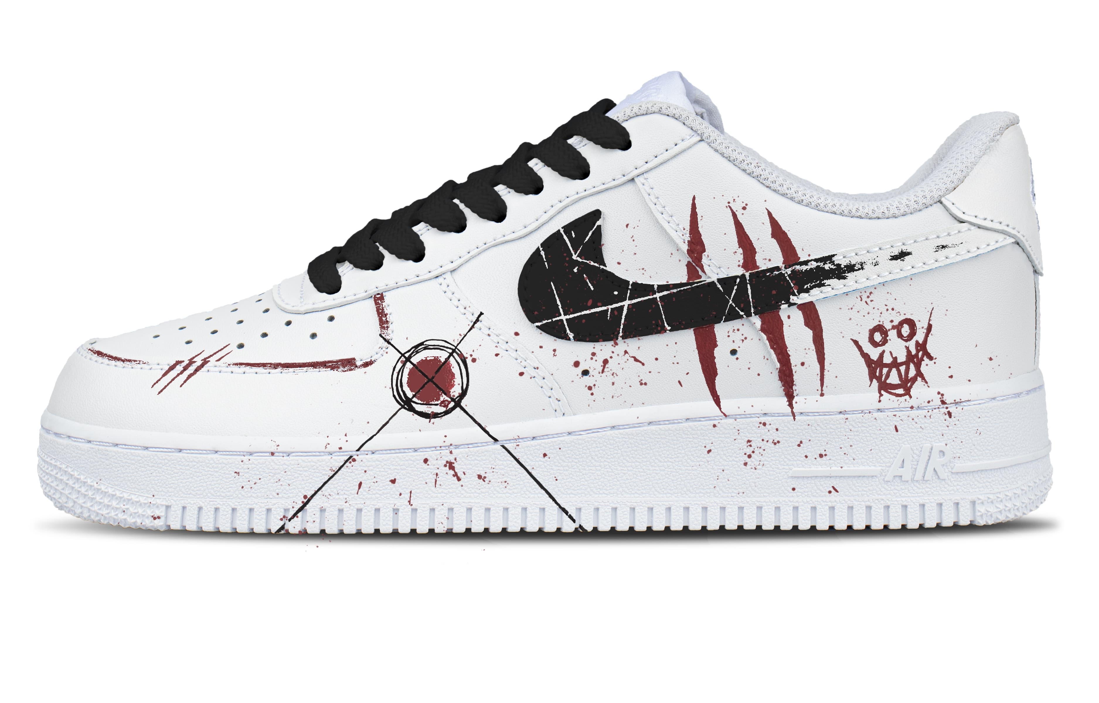 Custom Nike Air Force 1 Synthetic Leather Low-Top Skate Shoes Unisex White