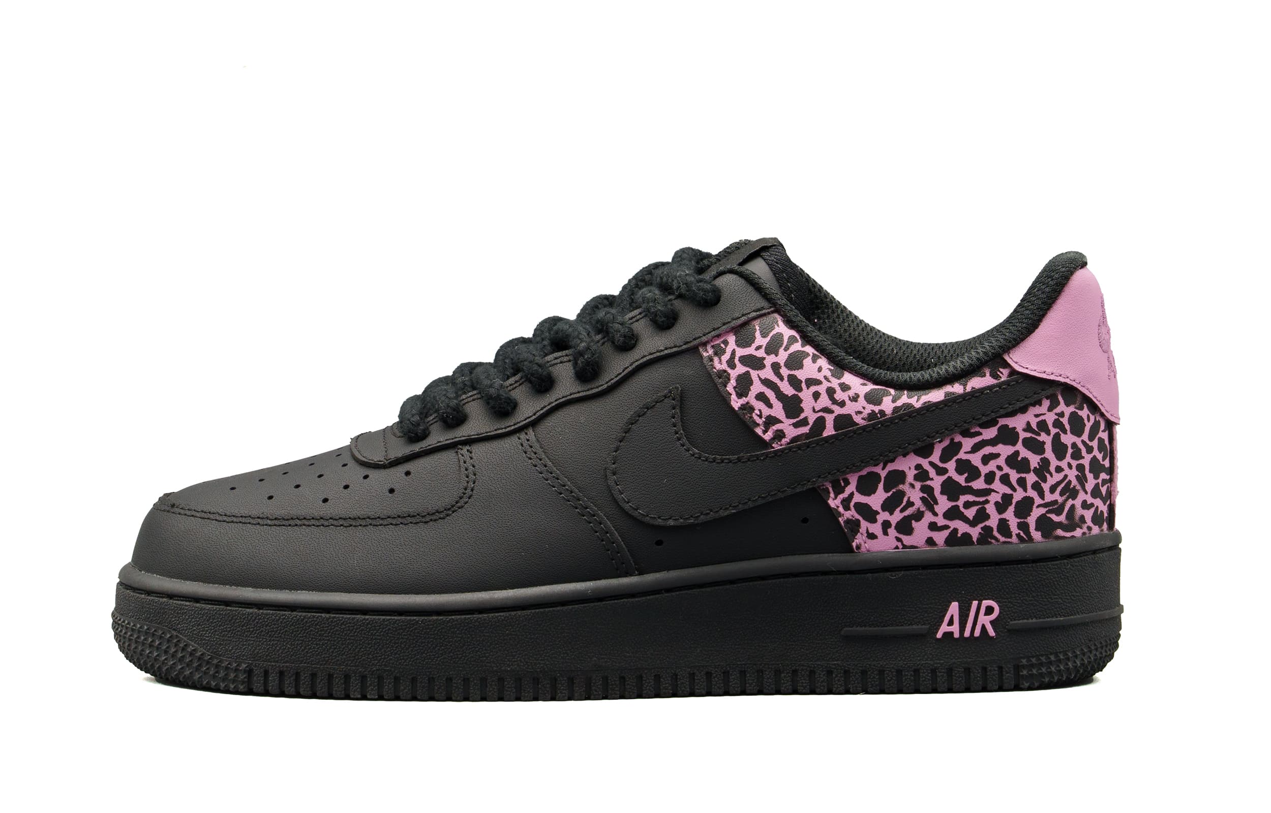 Custom Nike Air Force 1 Low Women's Sneakers Black Pink