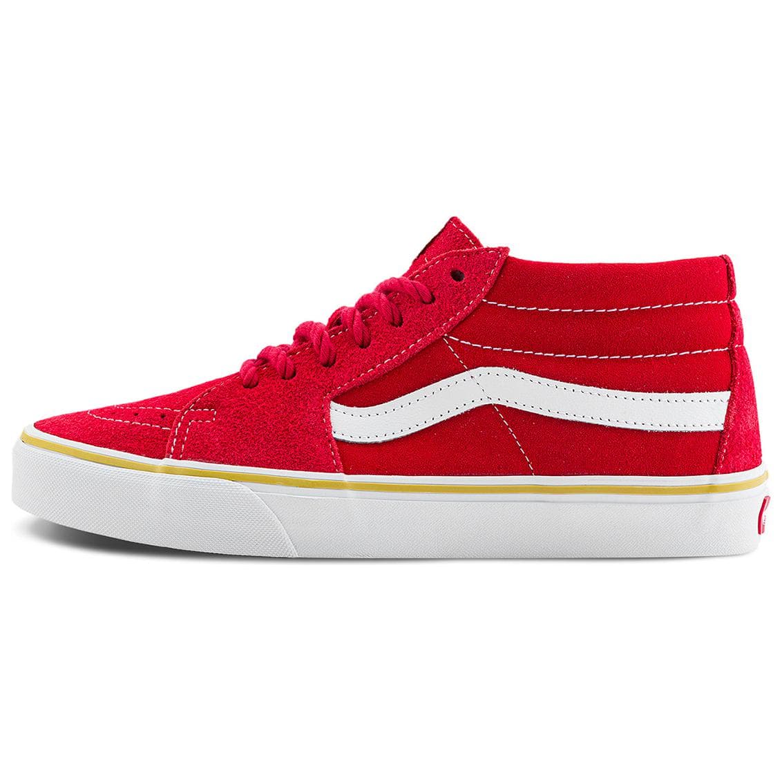 Vans SK8 MID Anti-Slip Wear-Resistant Mid-Top Skateboard Shoes Unisex Red White