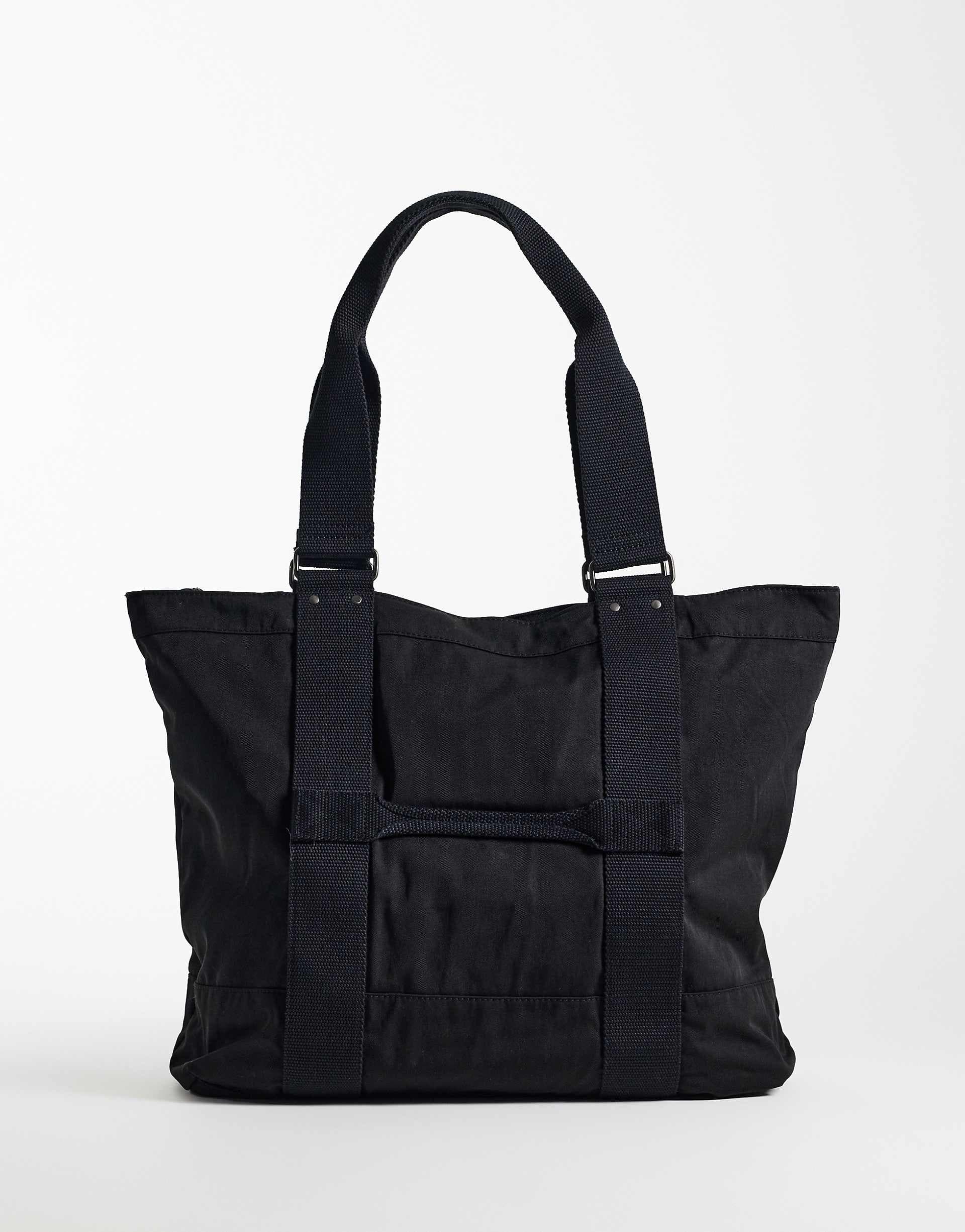 Weekday large nylon tote bag in black