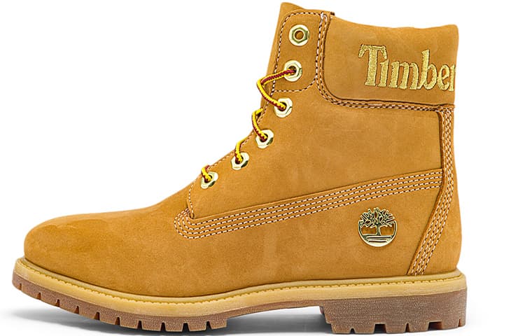 Timberland 6 Inch Premium Waterproof Boots 'Wheat Nubuck With Gold Logo' Women's