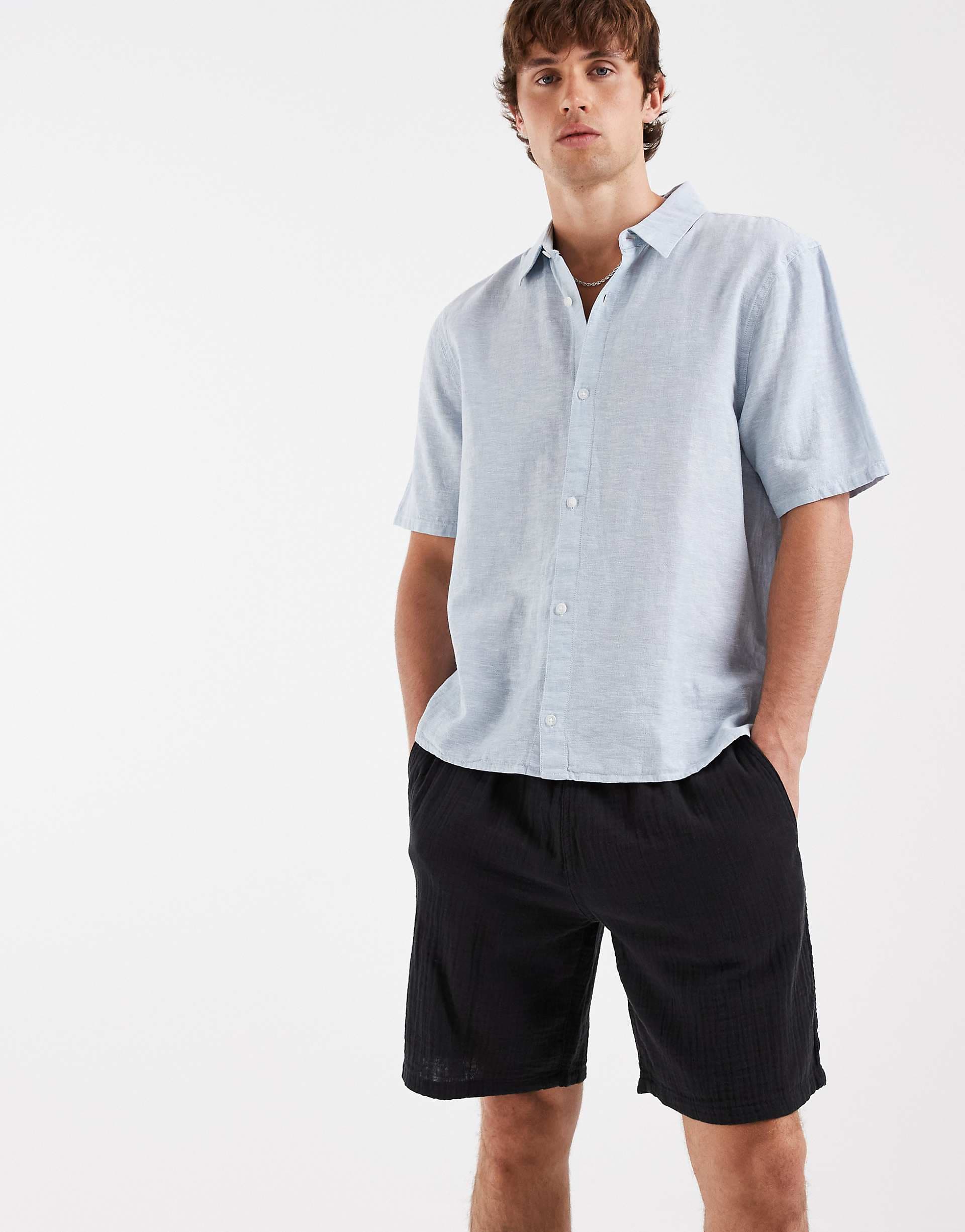 Jack & Jones textured shorts in black
