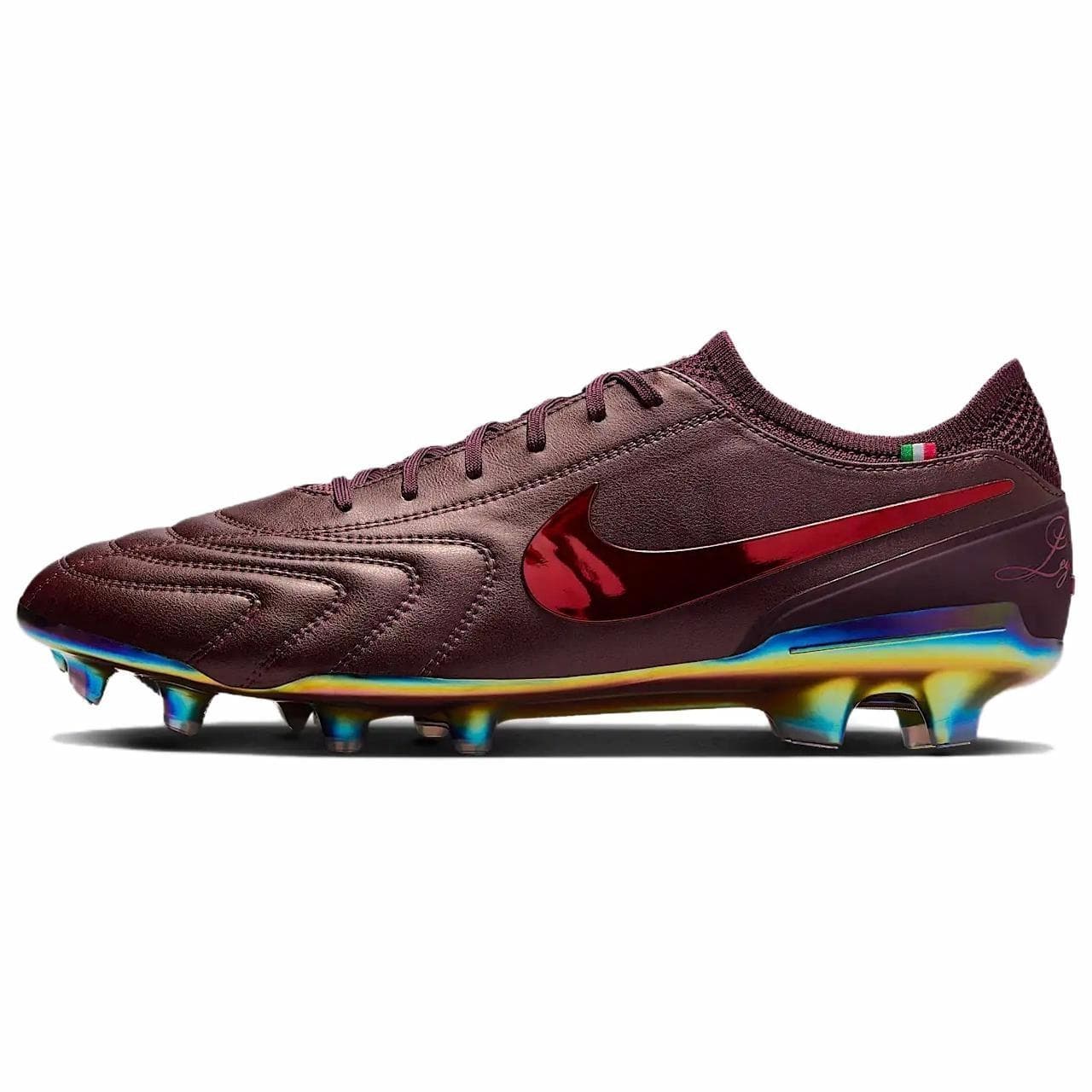 Nike Tiempo Legend 10 Anti-Slip Wear-Resistant Soccer Shoes Unisex Burgundy