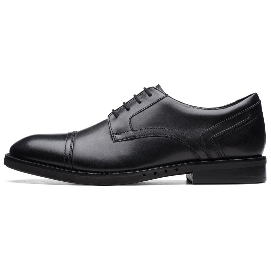 Clarks Un Hugh Cap Leather Simple Comfortable Dress Shoes Men's Black