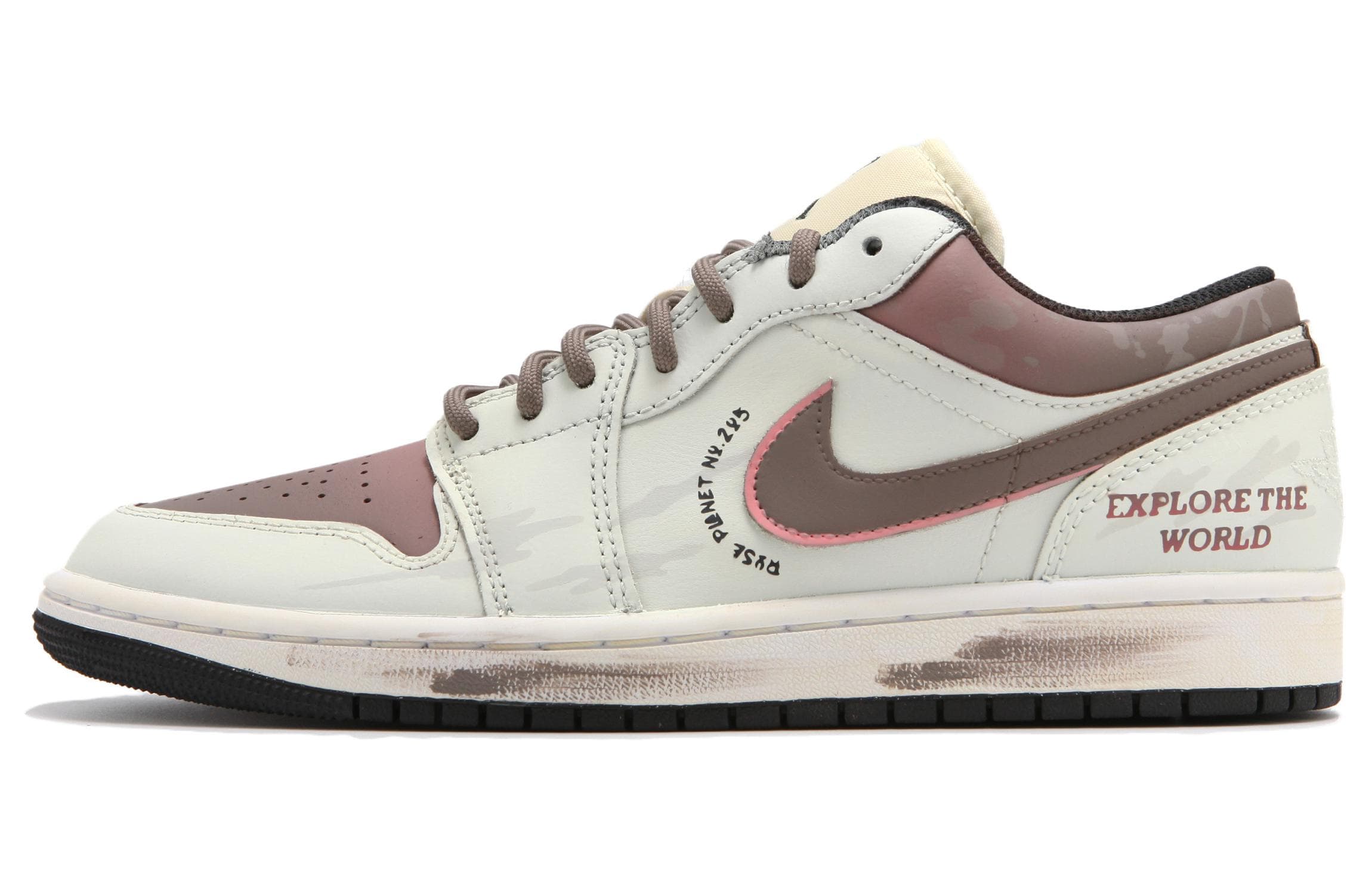 Jordan Air Jordan 1 Anti-Slip And Wear-Resistant Lightweight Low-Top Vintage Basketball Shoes Women's White