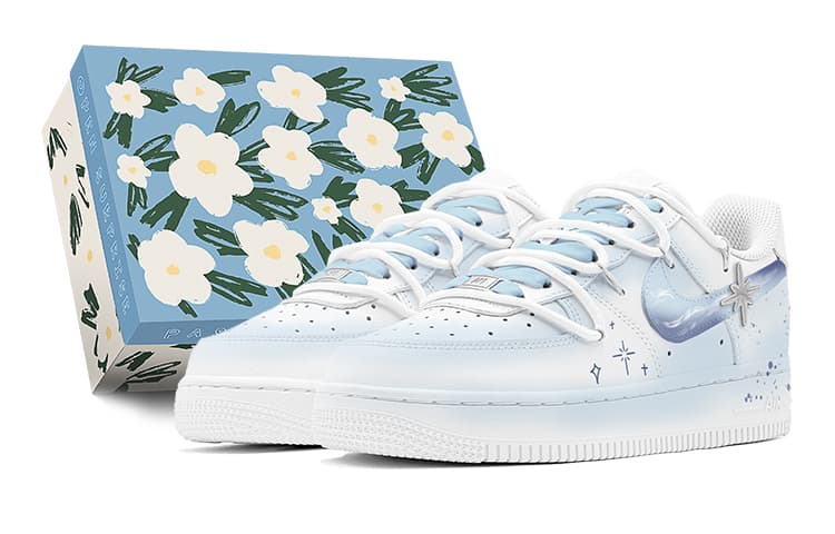 Nike Air Force 1 Low Low-Top Casual Skateboard Shoes Men's Blue White