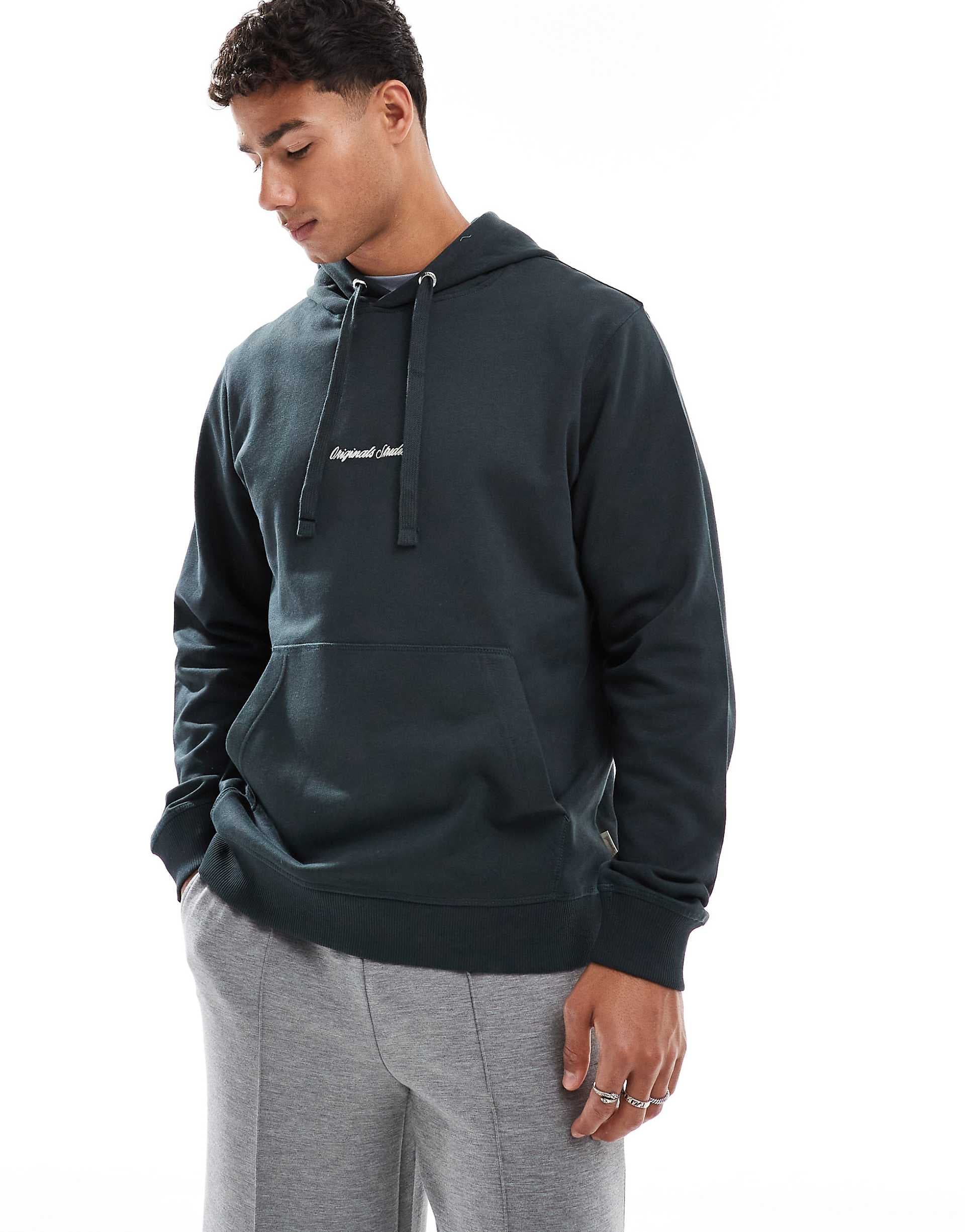 Jack & Jones oversized hoodie with embroidered logo in green