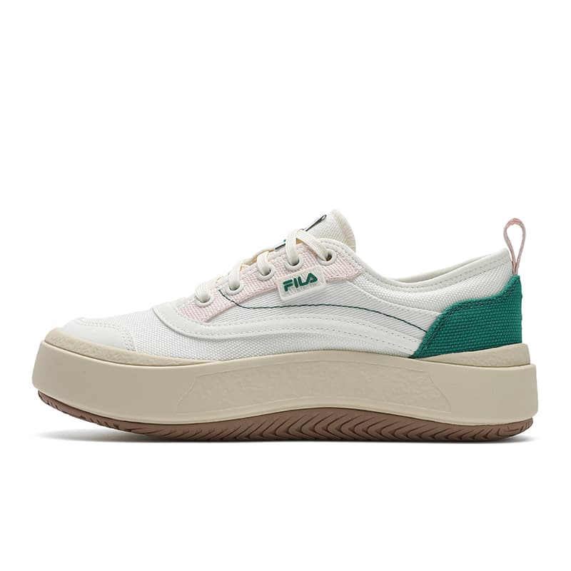 FILA JELLYFISH Shoes Modern Retro Classic Trendy Individual Fashion Versatile Simple Colorful Energetic Agile Casual Daily Commute Comfortable Wear-Resistant Breathable Low-Top Canvas Shoes Women's White-Green