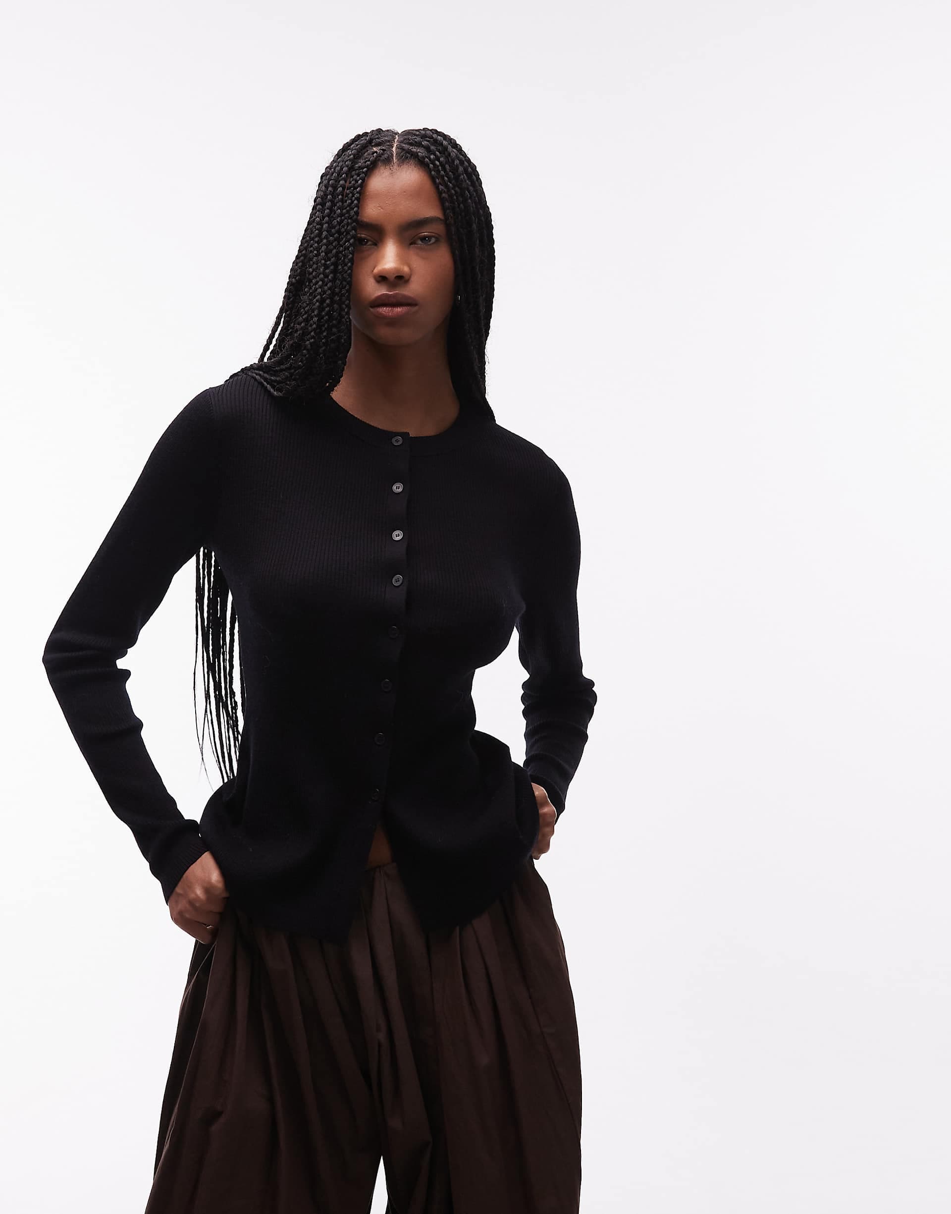 & Other Stories knitted cardigan in black
