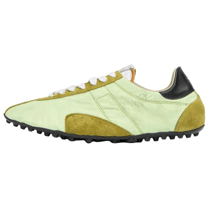 Maison Margiela Sprinters Calfskin Round Toe Lace-Up Thin Sole Shoes Low-Top Casual Shoes Men's Light Green