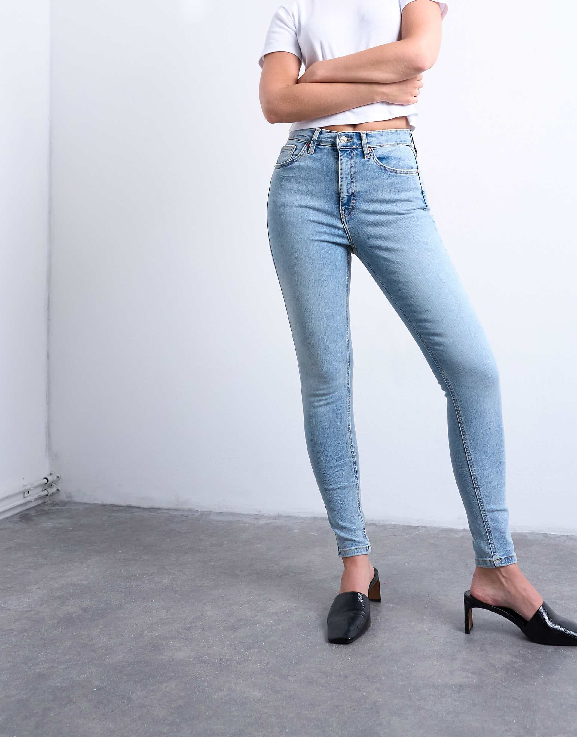 Topshop Hourglass Jamie high rise skinny jeans in bleach