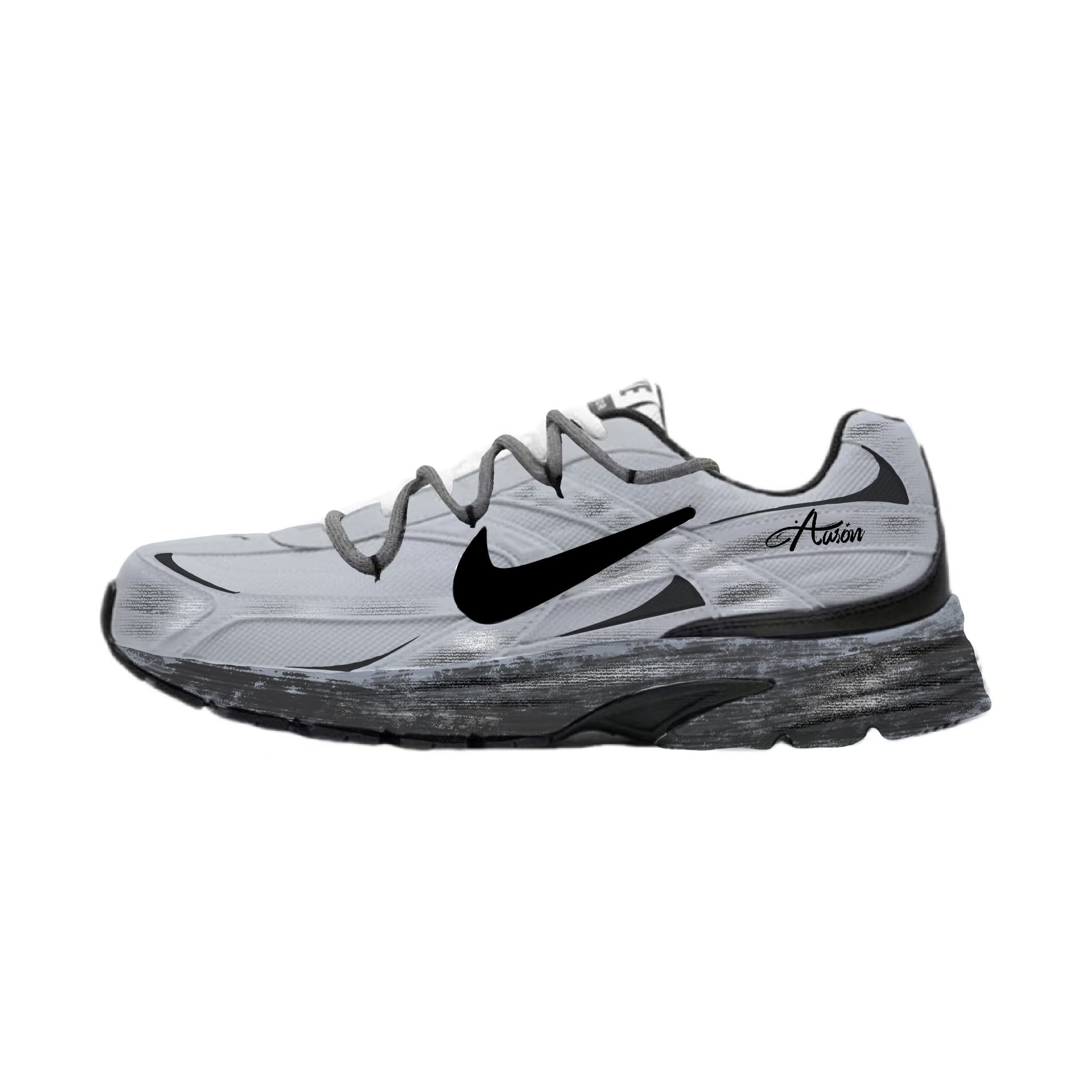 Custom Sneakers Nike Initiator Trendy Fashion Street Graffiti Simple Versatile Wear-Resistant Lightweight Height-Increasing Low-Top Running Shoes Unisex Gray