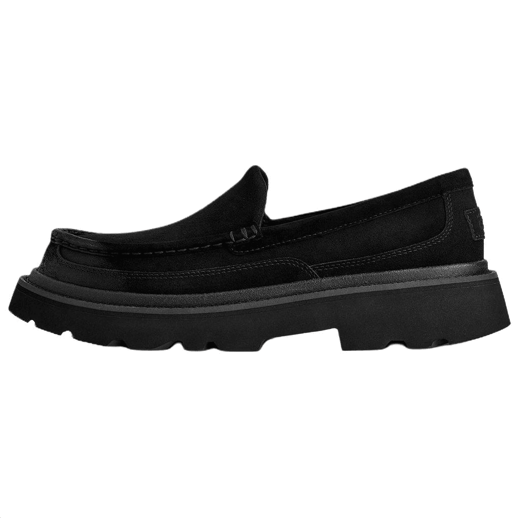 UGG Ascot Split Leather Slip-On Retro Loafers Men's Black