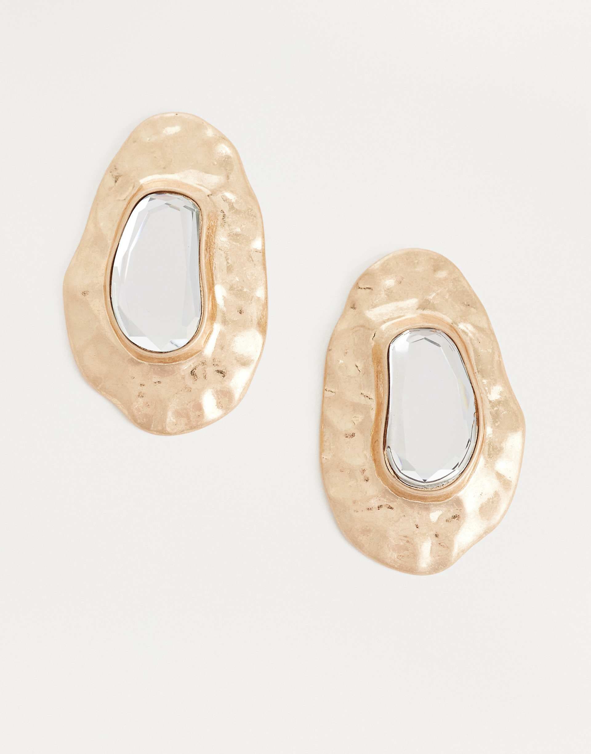 ALDO Emirra molten statement earrings with crystal in gold
