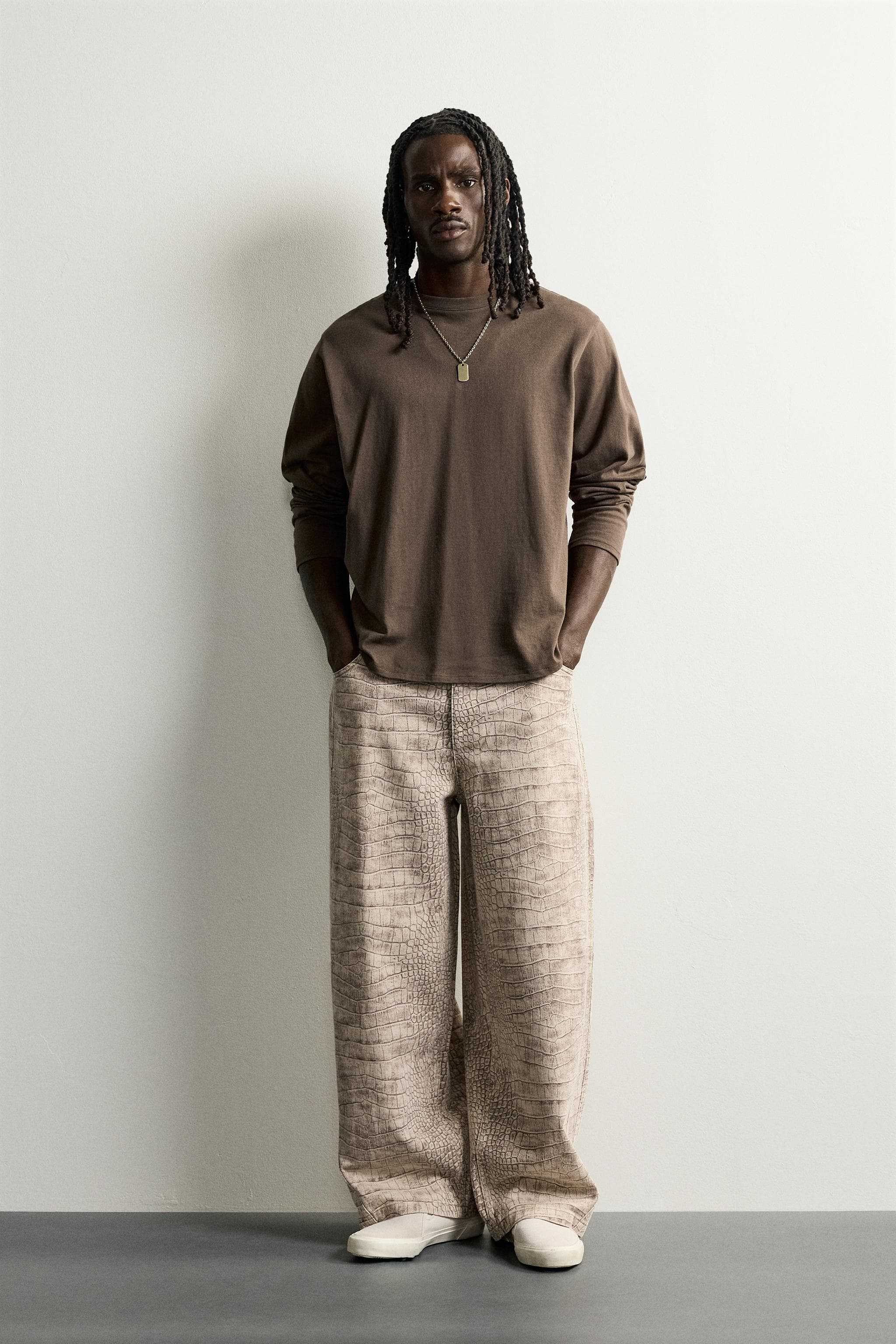 ANIMAL PRINT RELAXED FIT TROUSERS