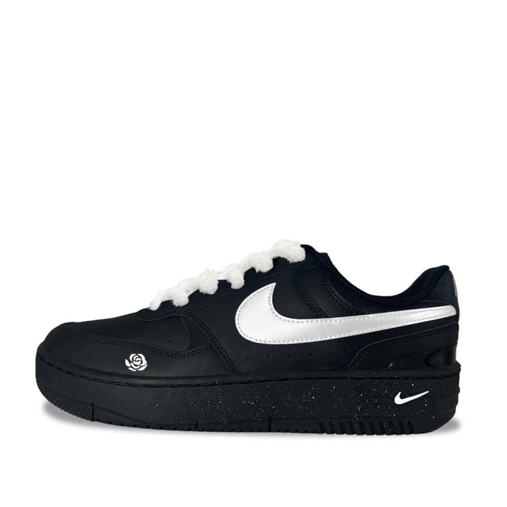 Custom Sneakers Nike Gamma Force Little Velvet Rose Synthetic Leather Trendy Fashion Versatile Daily Wear-Resistant Low-Top Skate Shoes Women's Black