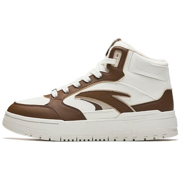 ANTA 982 Skateboard Shoes Men High-Top Brown White