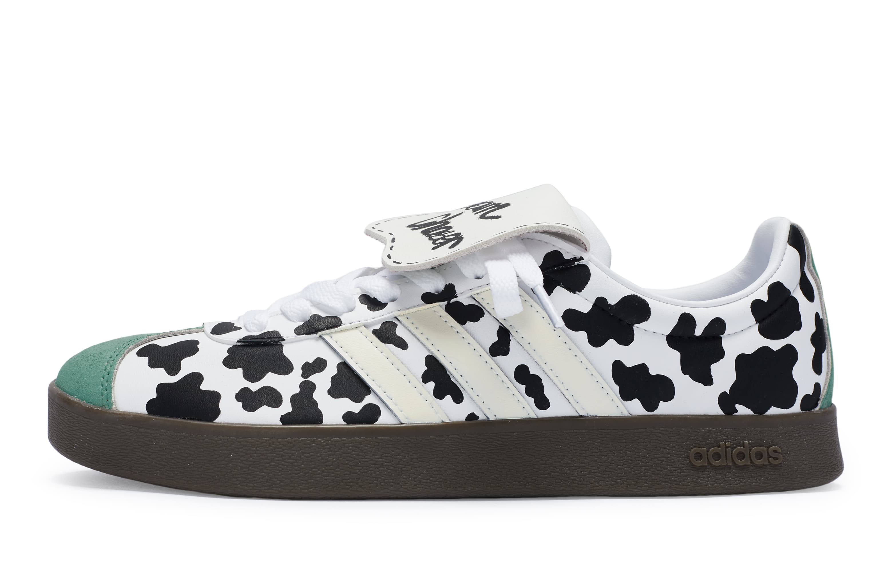 Adidas Neo Vl Court 811 Manufacture Cow Bouncy Low-Top Skateboard Shoes Unisex Black White Green