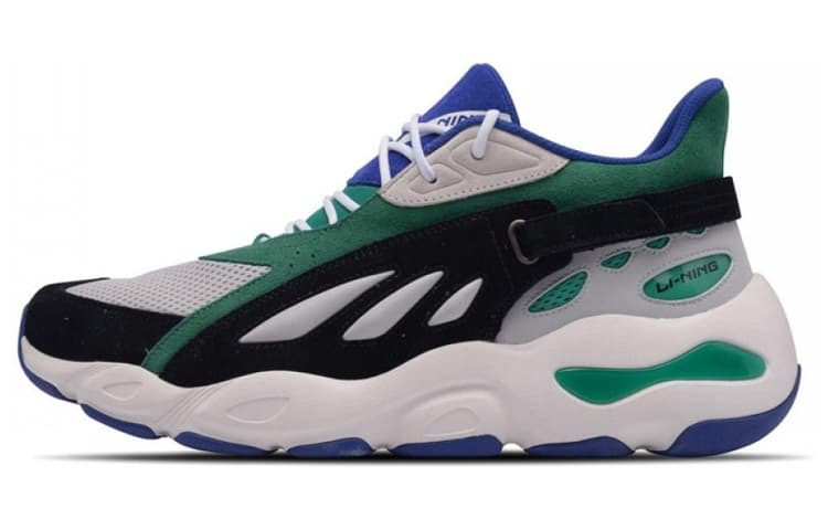LiNing Butterfly Anti-Slip And Wear-Resistant Lightweight Low-Top Chunky Sneakers Men's Turquoise