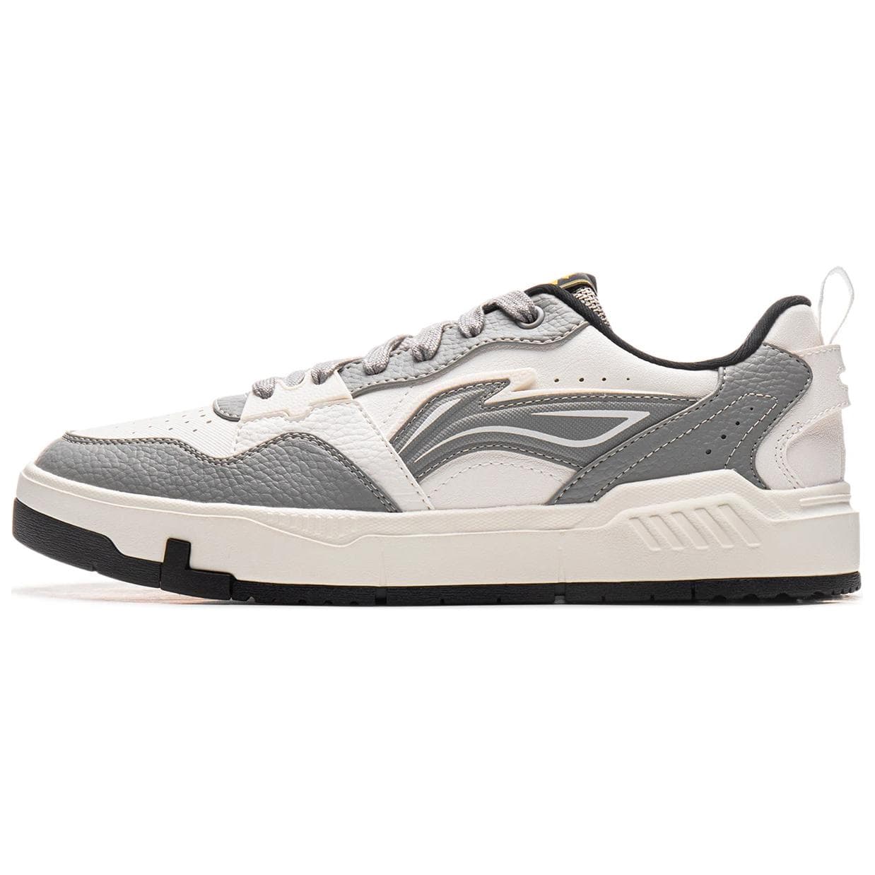 LiNing Yuan Chu Slip-Resistant Cushioning Wear-Resistant Breathable Low-Top Skateboard Shoes Men's White Gray