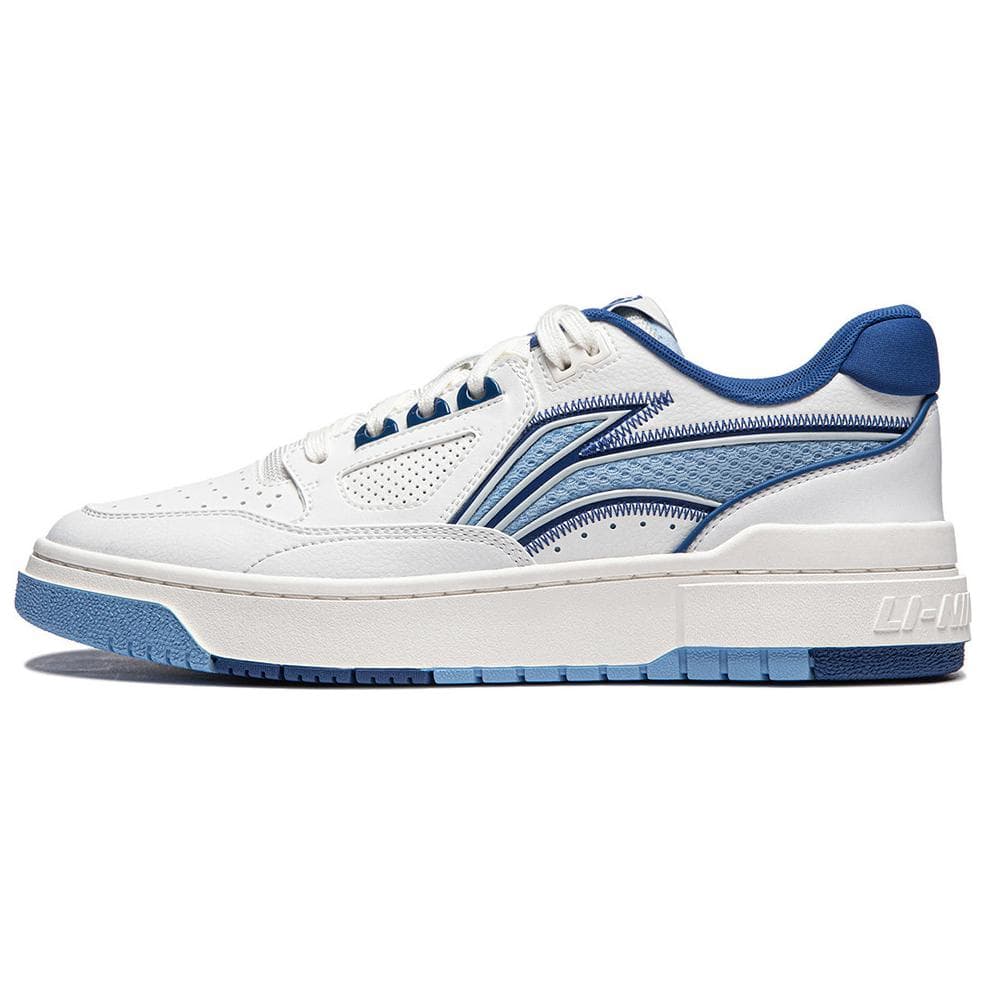 LiNing Rookie Slip-Resistant Cushioning Lightweight Breathable Low-Top Skateboard Shoes Unisex White Blue
