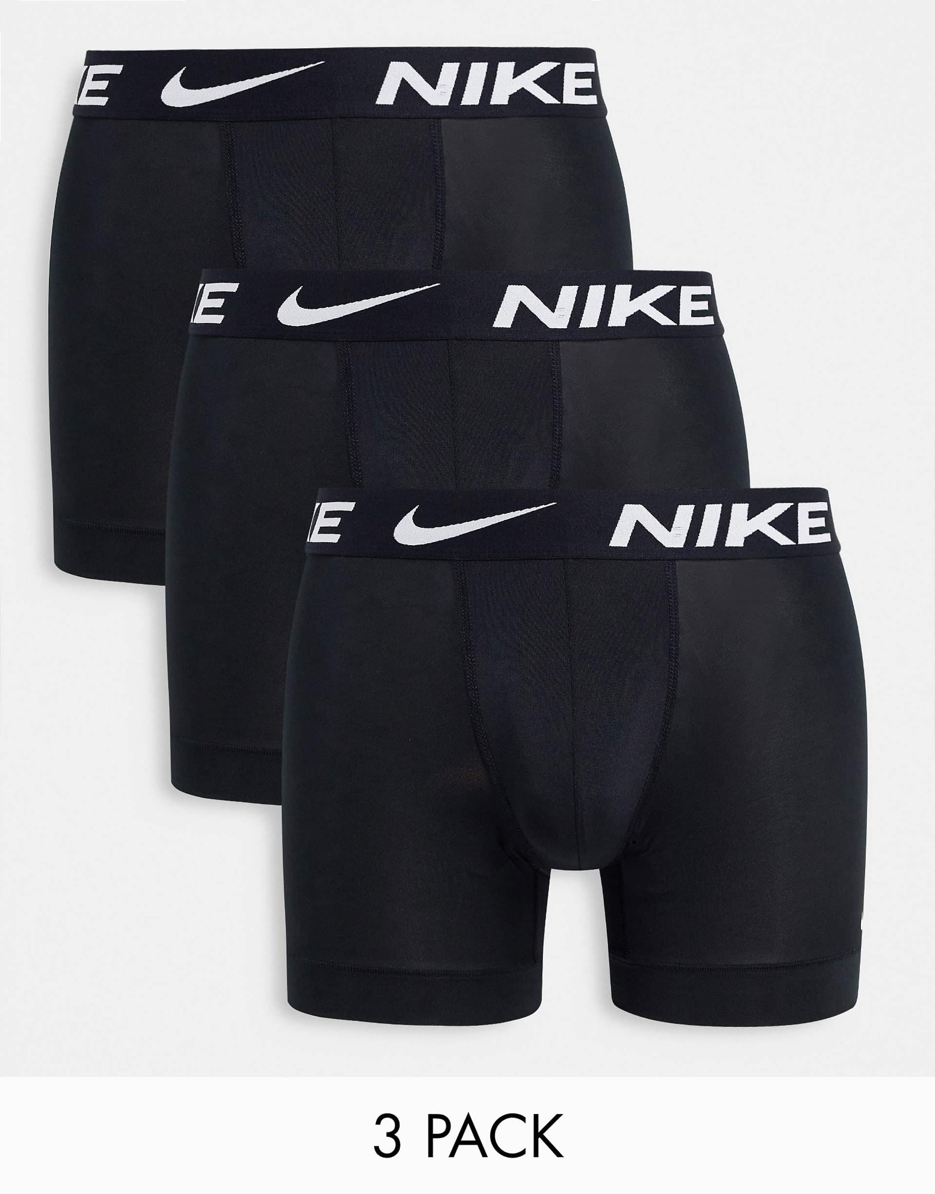Nike Dri-FIT Essential Microfiber boxer briefs 3-pack in black