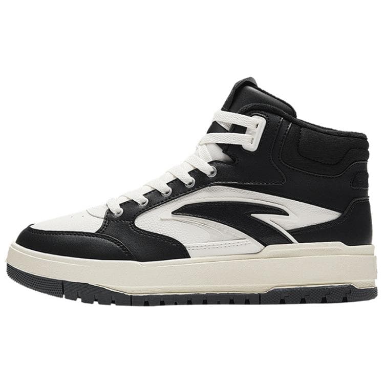 Anta 982 Comfortable Versatile Warm Wear-Resistant Height-Increasing High-Top Sneakers Women's Black White
