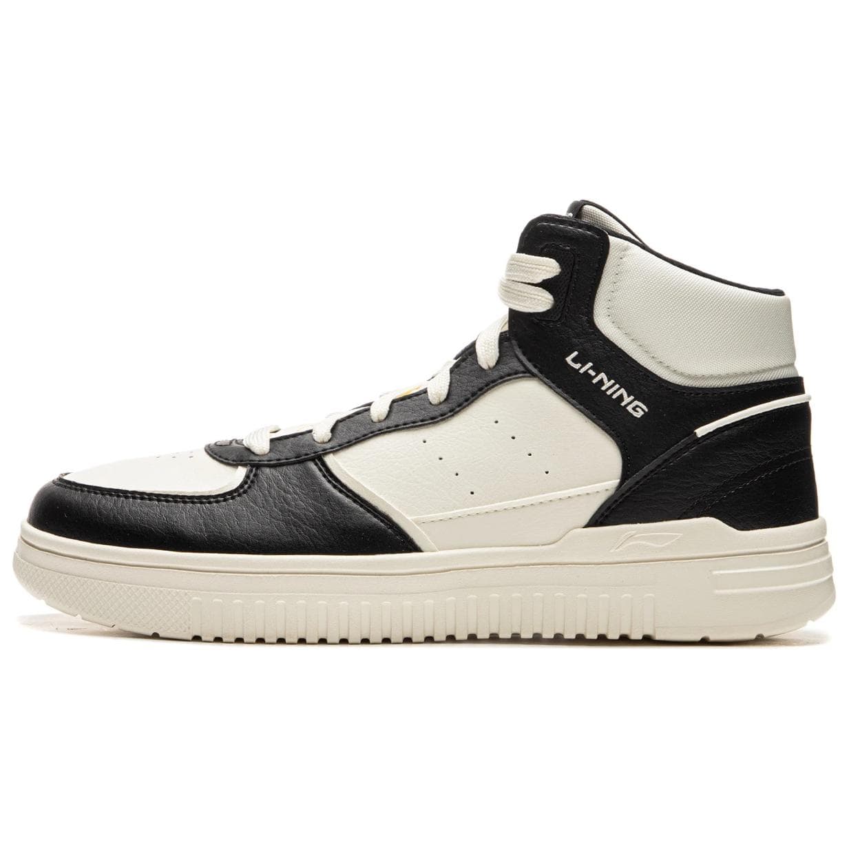 LiNing Qingyun Anti-Slip And Wear-Resistant Breathable High-Top Skateboard Shoes Men's Black White