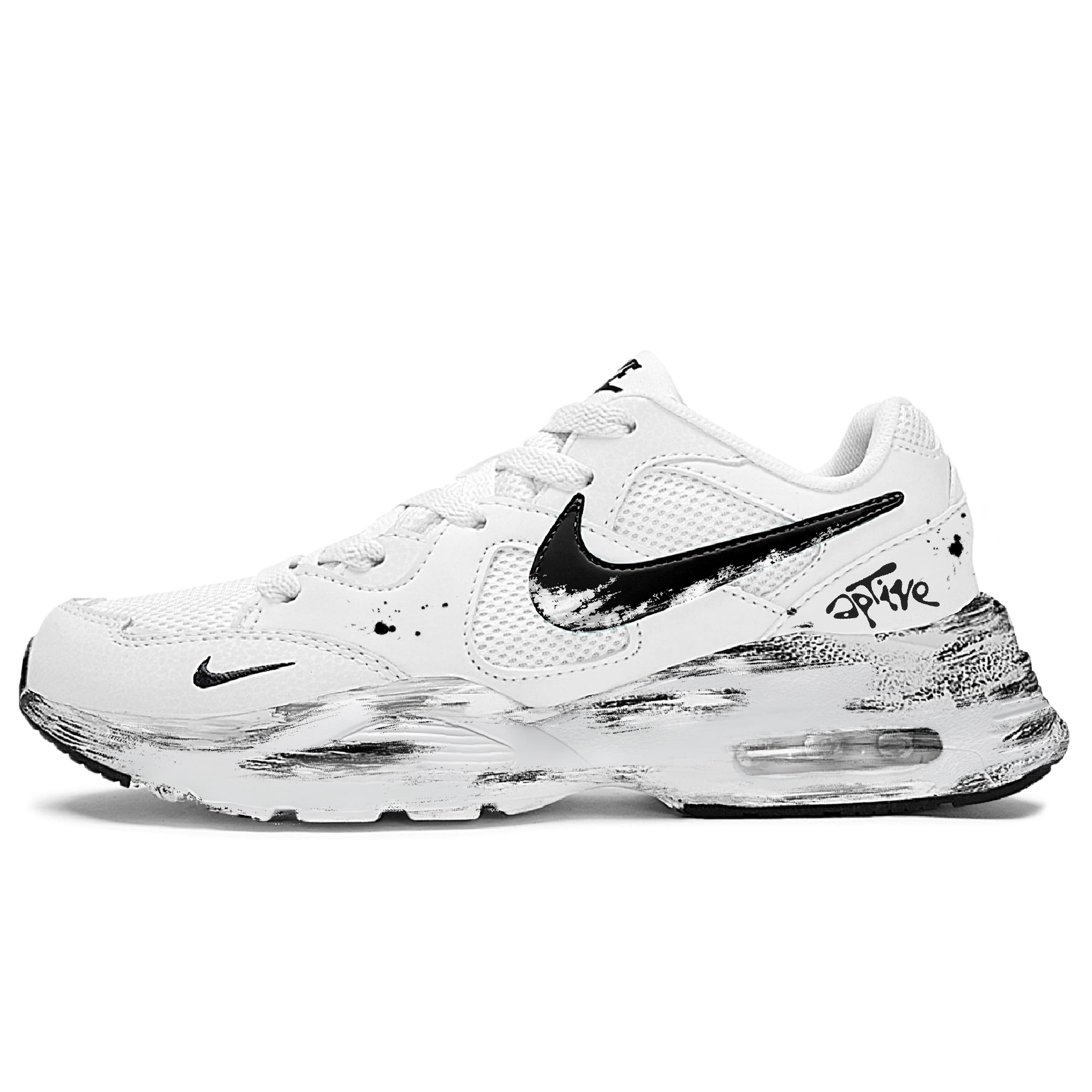 Nike Air Max Fusion Custom Sneakers Graffiti Casual Outdoor Running Shoes Unisex Black/White