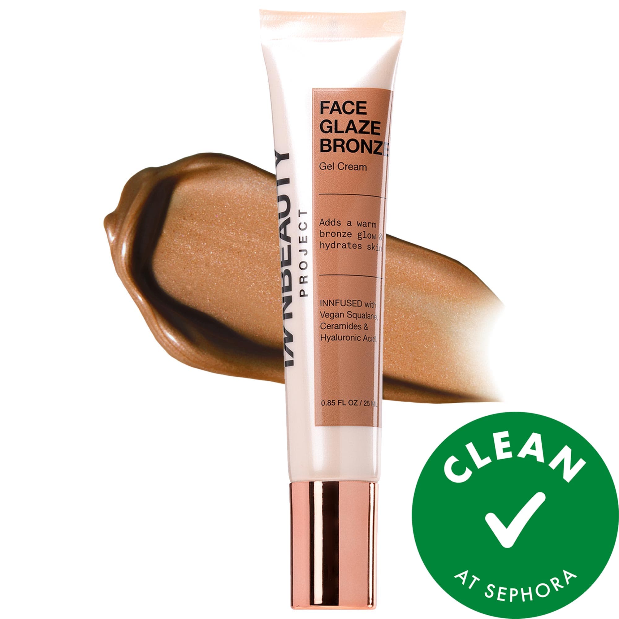 Bronze Face Glaze Gel Cream with Squalane, Ceramides & Hyaluronic Acid