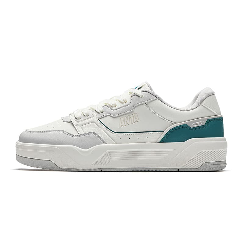 Anta C37 Series Soft Sole Comfortable Casual Simple Wear-Resistant Height-Increasing Low-Top Sneakers Men's White Grey Green