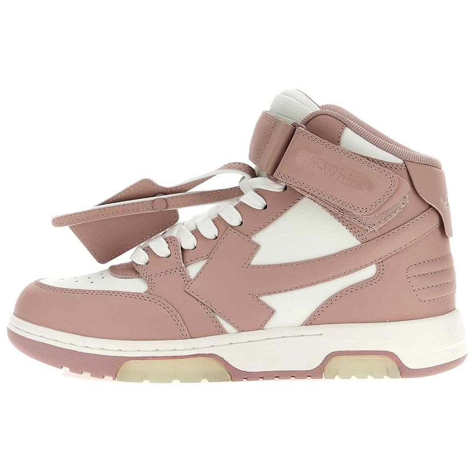 OFF-WHITE Out Of Office Leather High-Top Sneakers Women's Pink