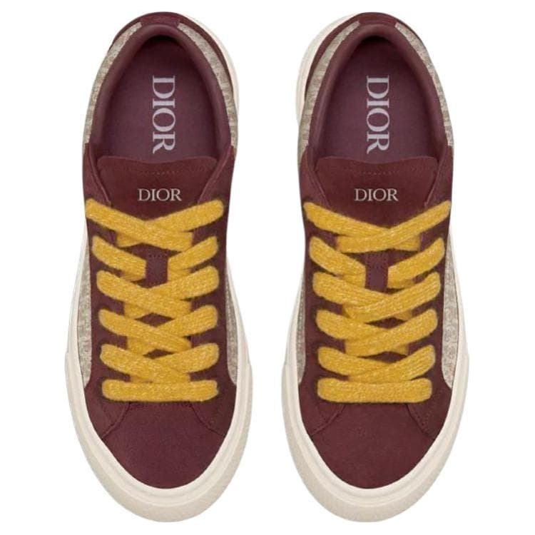 DIOR B33 Platform Shoes Low-Top Skateboard Shoes Men's Burgundy