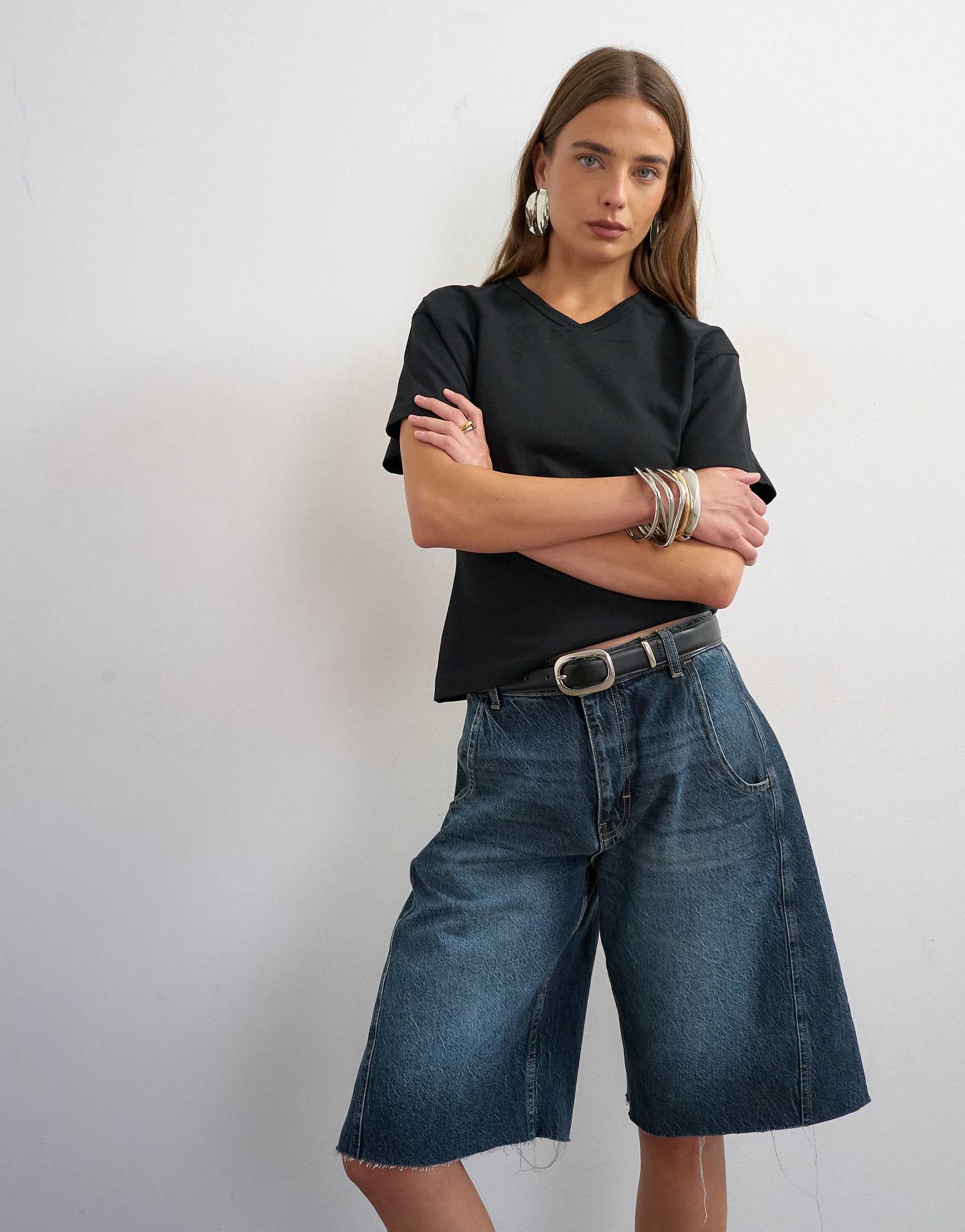 Topshop v-neck cinch in black