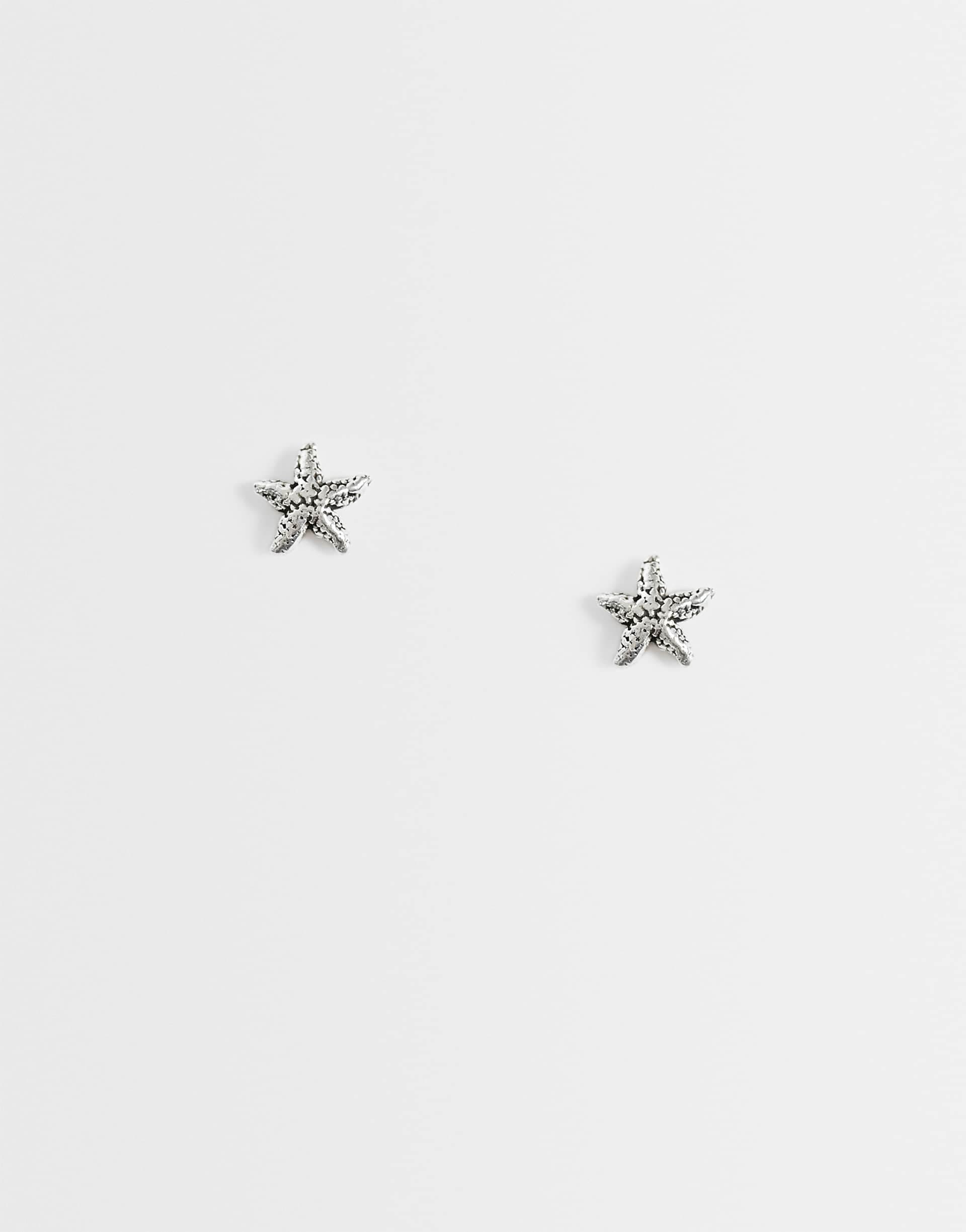 Kingsley Ryan textured starfish stud earrings in sterling silver