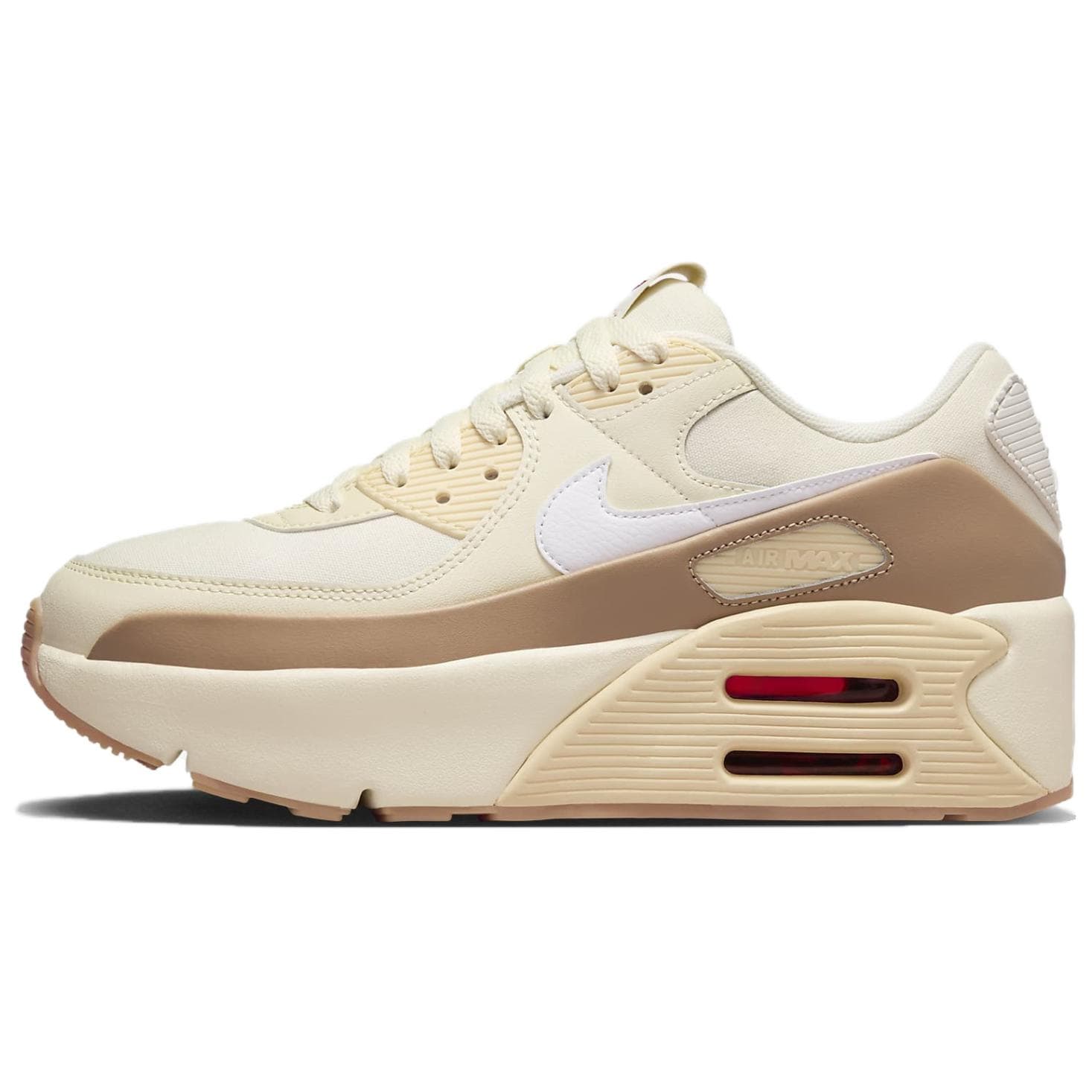 Nike Air Max 90 LV8 Comfortable Low-Top Casual Shoes Women's Yellow Brown