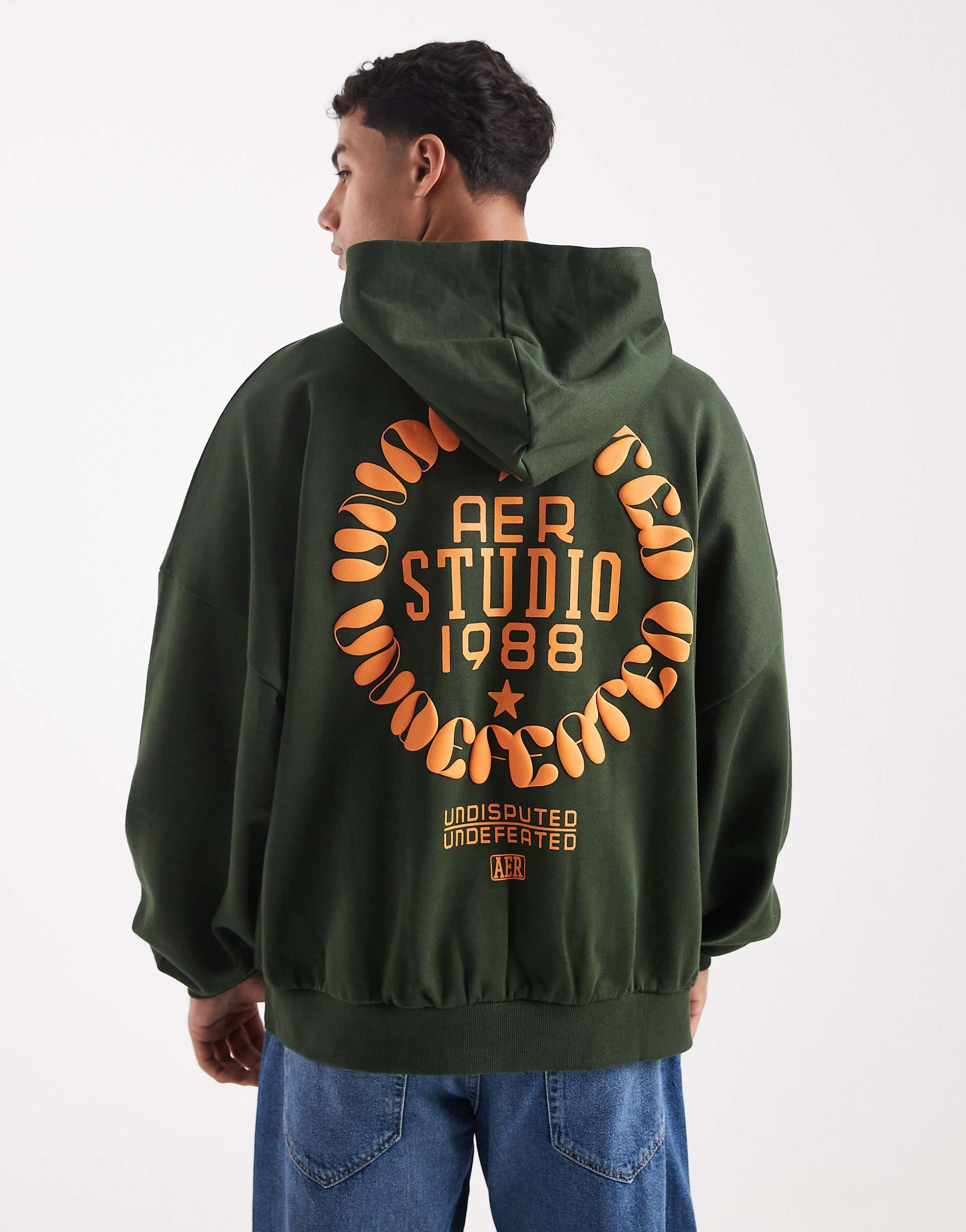 ASOS DESIGN extreme oversized hoodie with bubble print in green