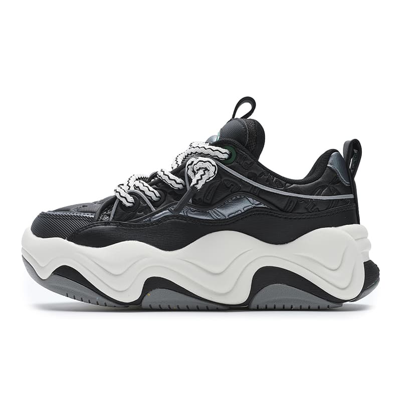 FILA BROOK LV Quicksand Shoes Modern Series Fashion Comfort Cushion Wear-Resistant Low-Top Skate Shoes Men's Black Blue