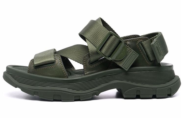 Alexander McQueen Tread Comfortable Versatile Sandals Women's Green