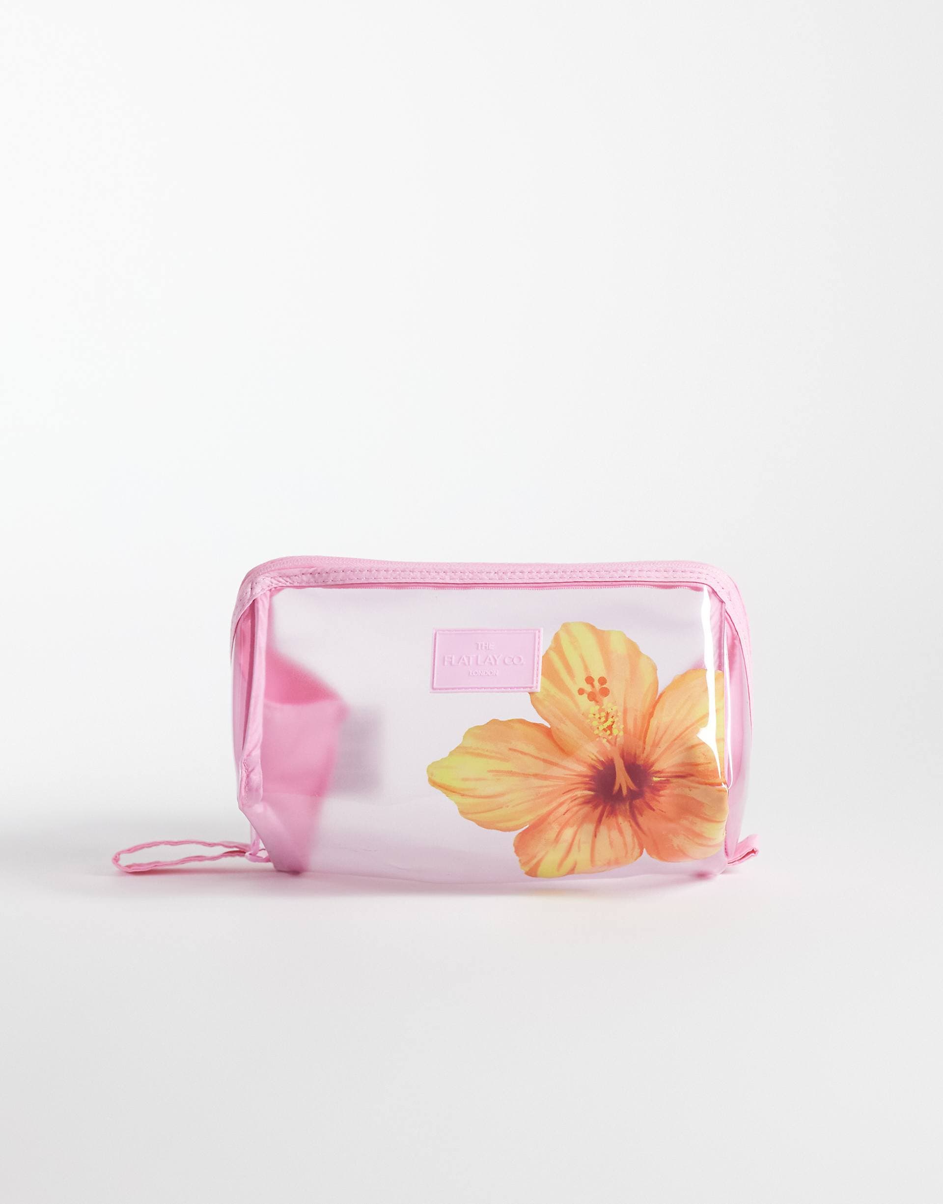 The Flat Lay Co. x ASOS Exclusive Jelly Flat Lay Makeup Box Bag - Orange Hibiscus