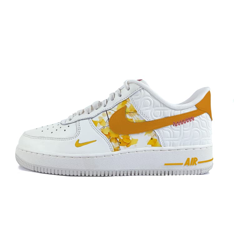 【Custom Sneakers】Nike Air Force 1 CNY "Year of the Snake" Autumn Ginkgo Star Field Casual Comfort Trendy Classic Slip-Resistant Wear-Resistant Low-Top Sneakers Unisex White Orange