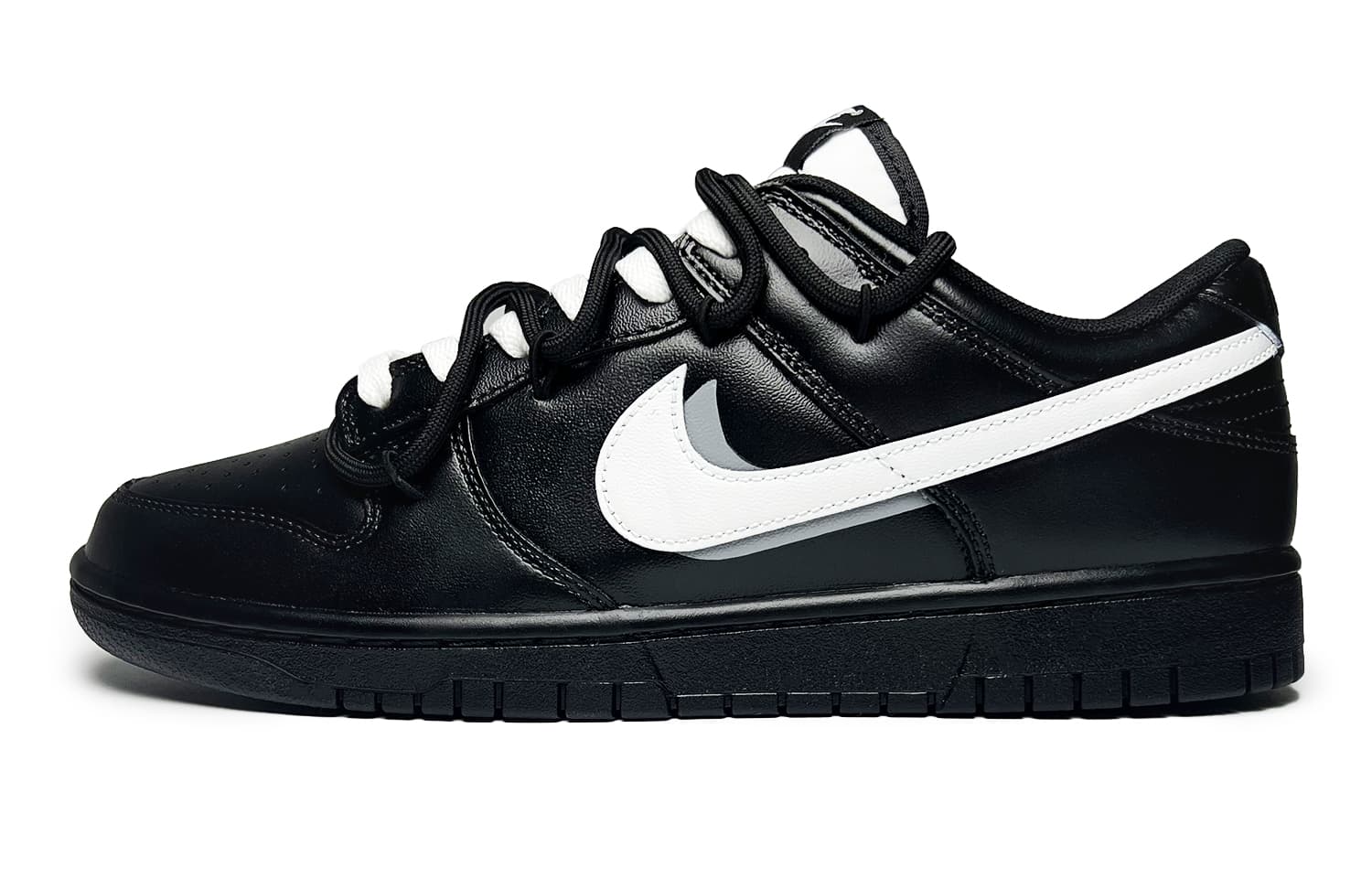 Nike Dunk Reverse Shadow 2.0 Anti-Slip Wear-Resistant Lightweight Breathable Low-Top Skateboard Shoes GS Black White