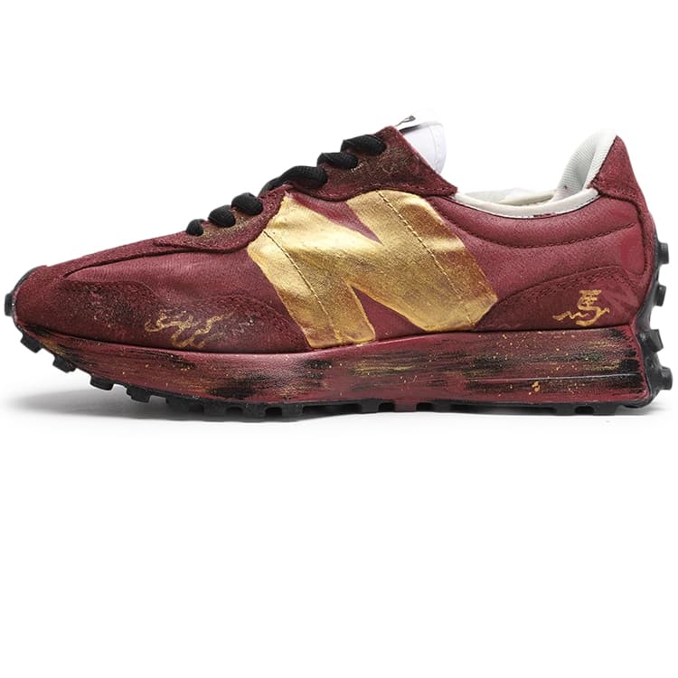 Custom SneakersNew Balance NB 327 'Good Fortune' CNY Year of the Horse Splatter Gold Red Gold Colorway High-Street Outdoor Trendy Comfortable Retro Casual Versatile Urban Commute Low-Top Running Shoes Men's