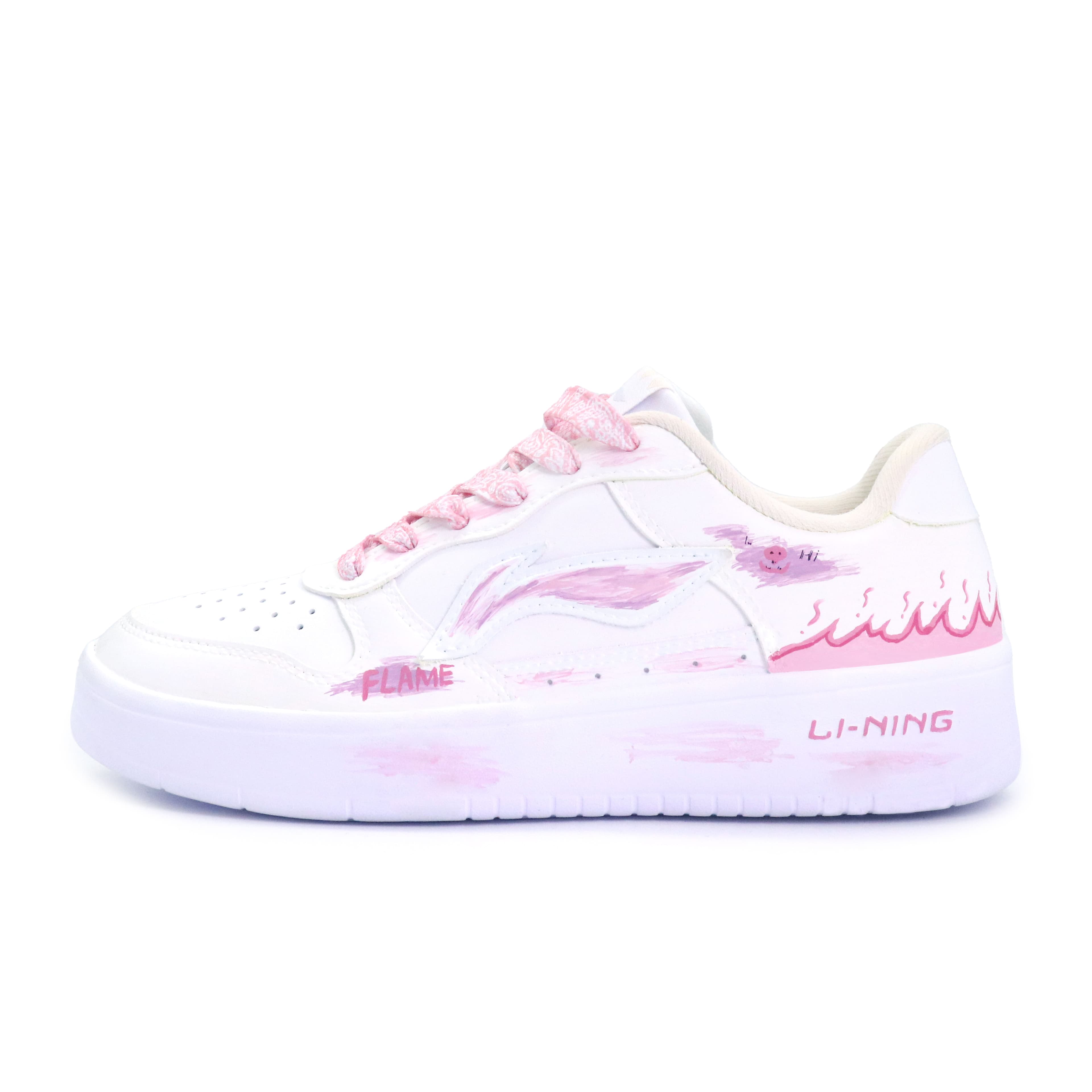 LiNing Pontoon Boats Lightweight And Breathable Low Top Skateboard Shoes Women's White Purple