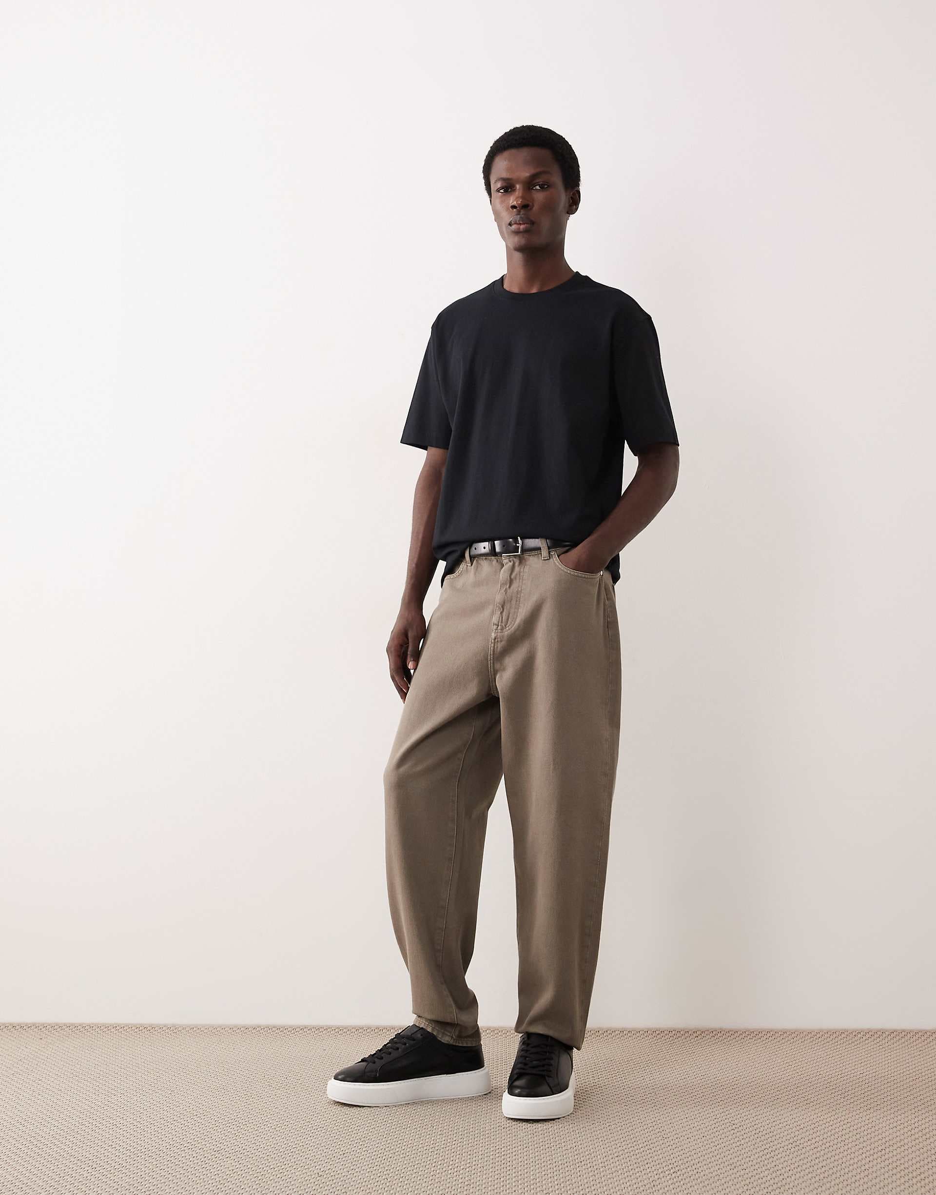 ASOS COLLECTIVE AC-B-251 tapered slim fit jeans in vintage brown washed denim