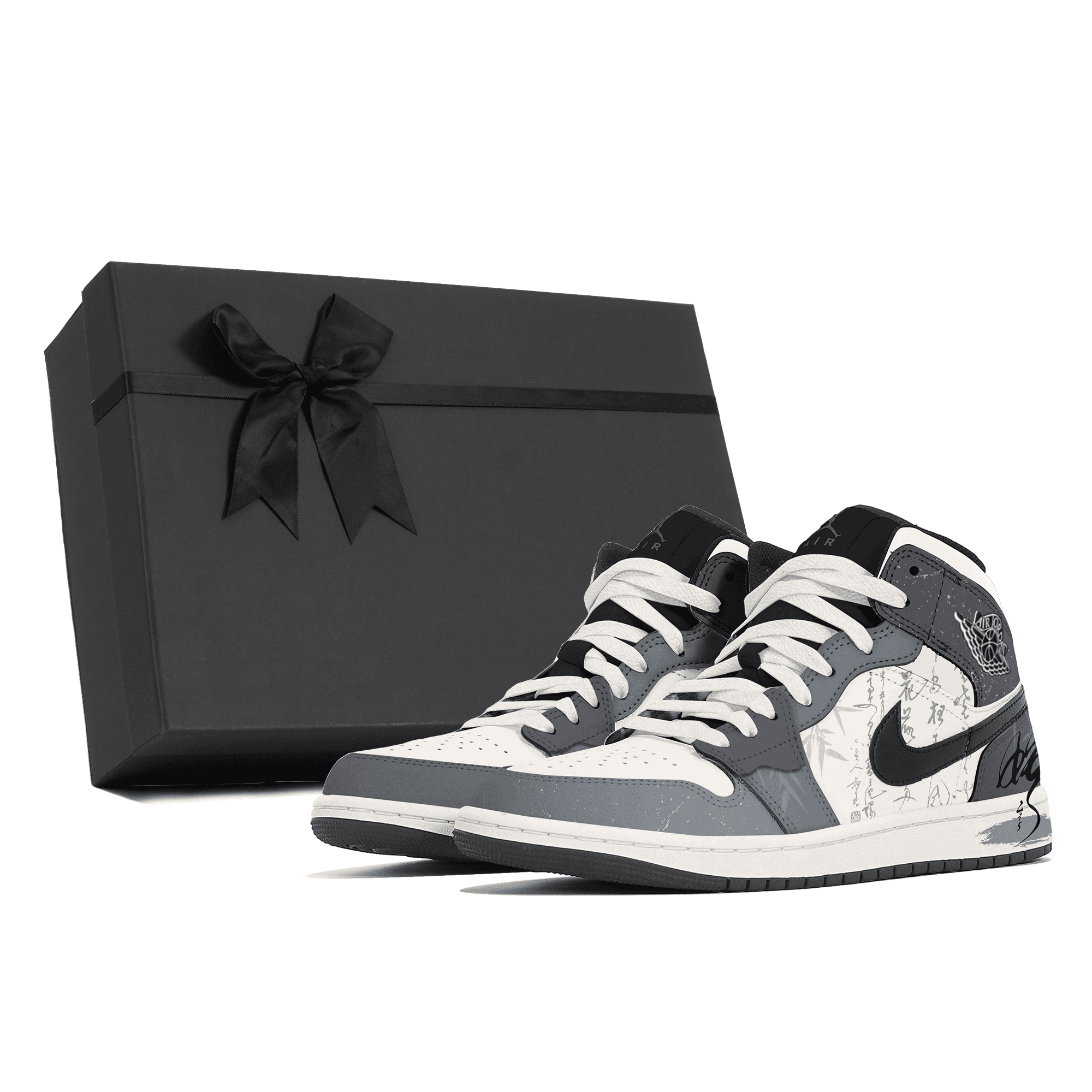 Jordan Air Jordan 1 Abrasion Resistant Mid Top Vintage Basketball Shoes Men's Gray Blue