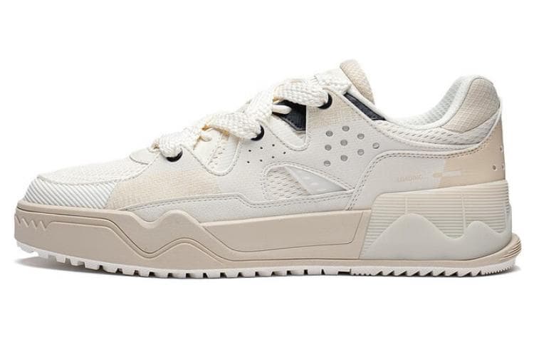 LINING CF Skateboard Shoes Men Low-Top Ecru