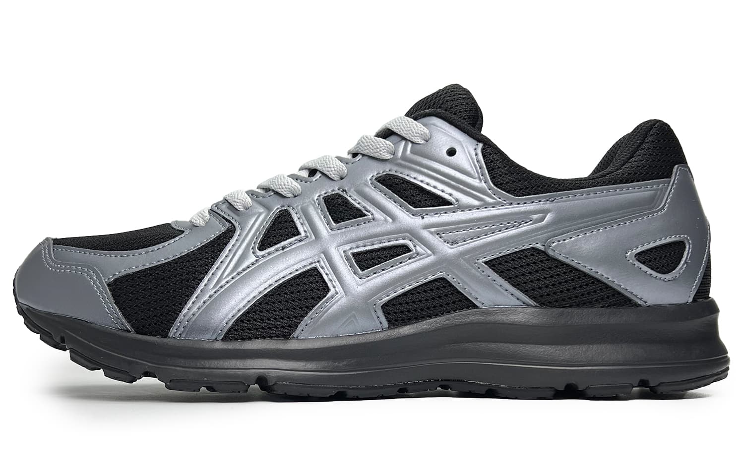 Asics Jog 100 2 Anti-Slip Wear-Resistant Low-Top Running Shoes Unisex Black Silver