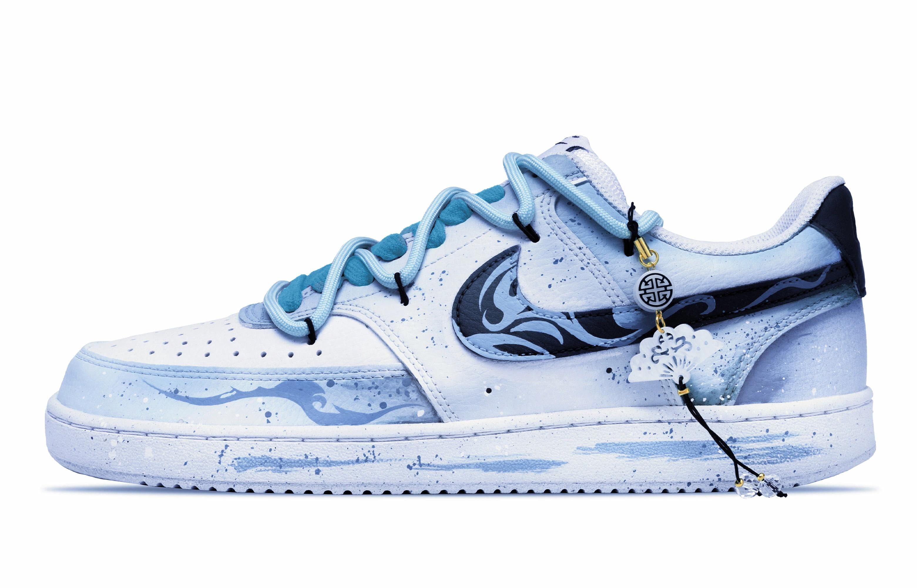 Nike Court Vision Low Anti-Slip Wear-Resistant Low-Top Skateboard Shoes Unisex Blue