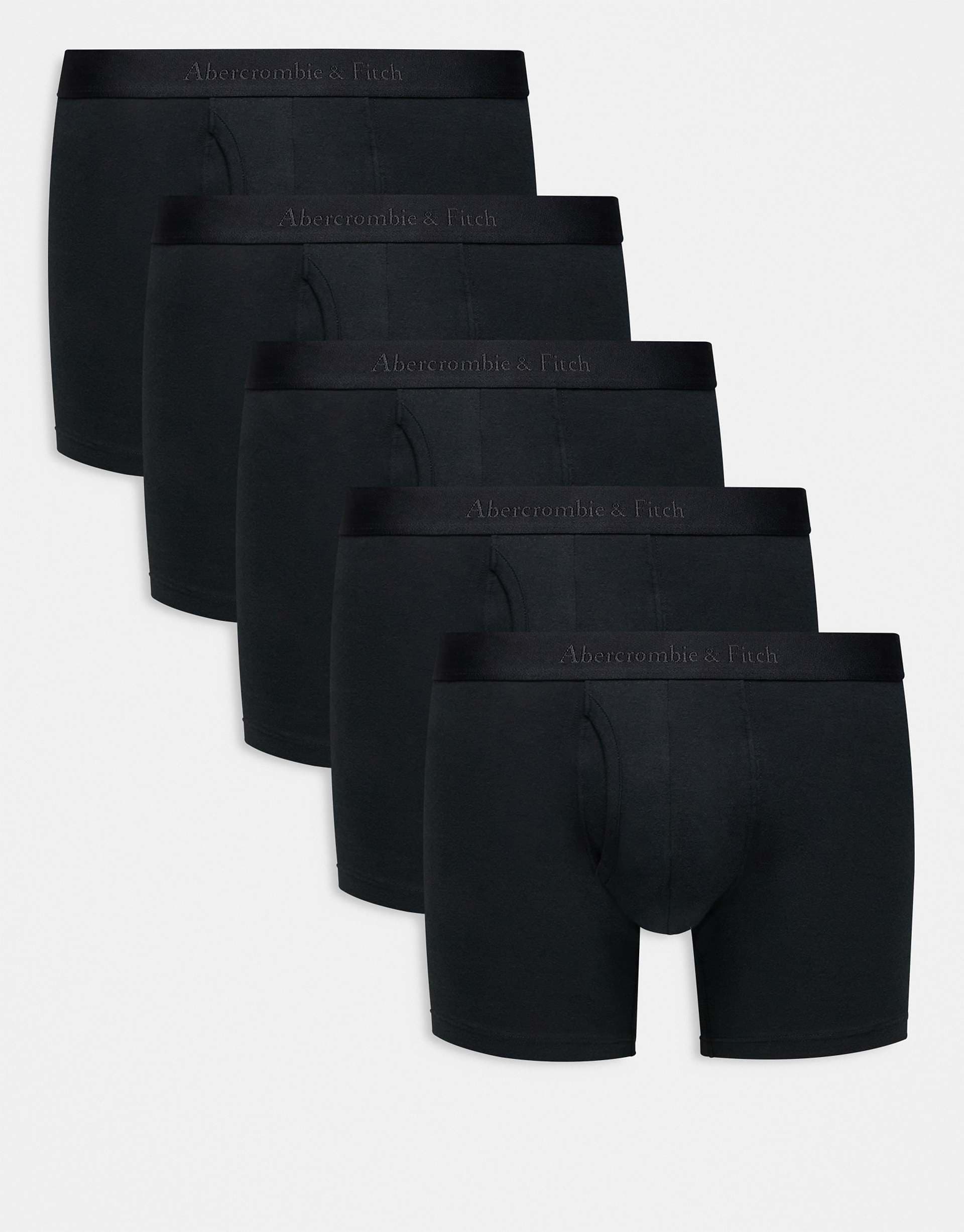 Abercrombie & Fitch 5 pack logo band boxer briefs in black